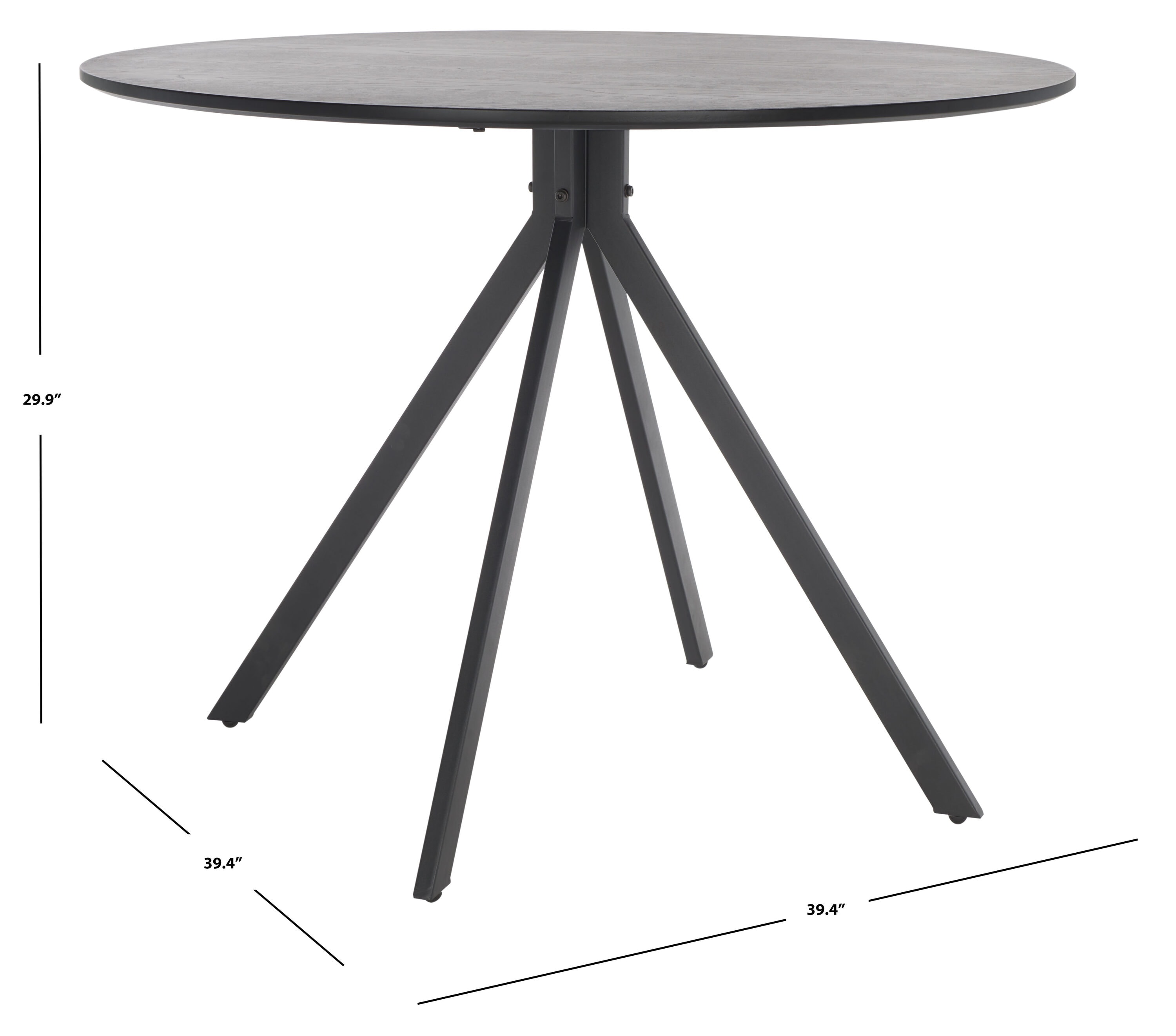 Skyden Black Round Wood and Metal Dining Table