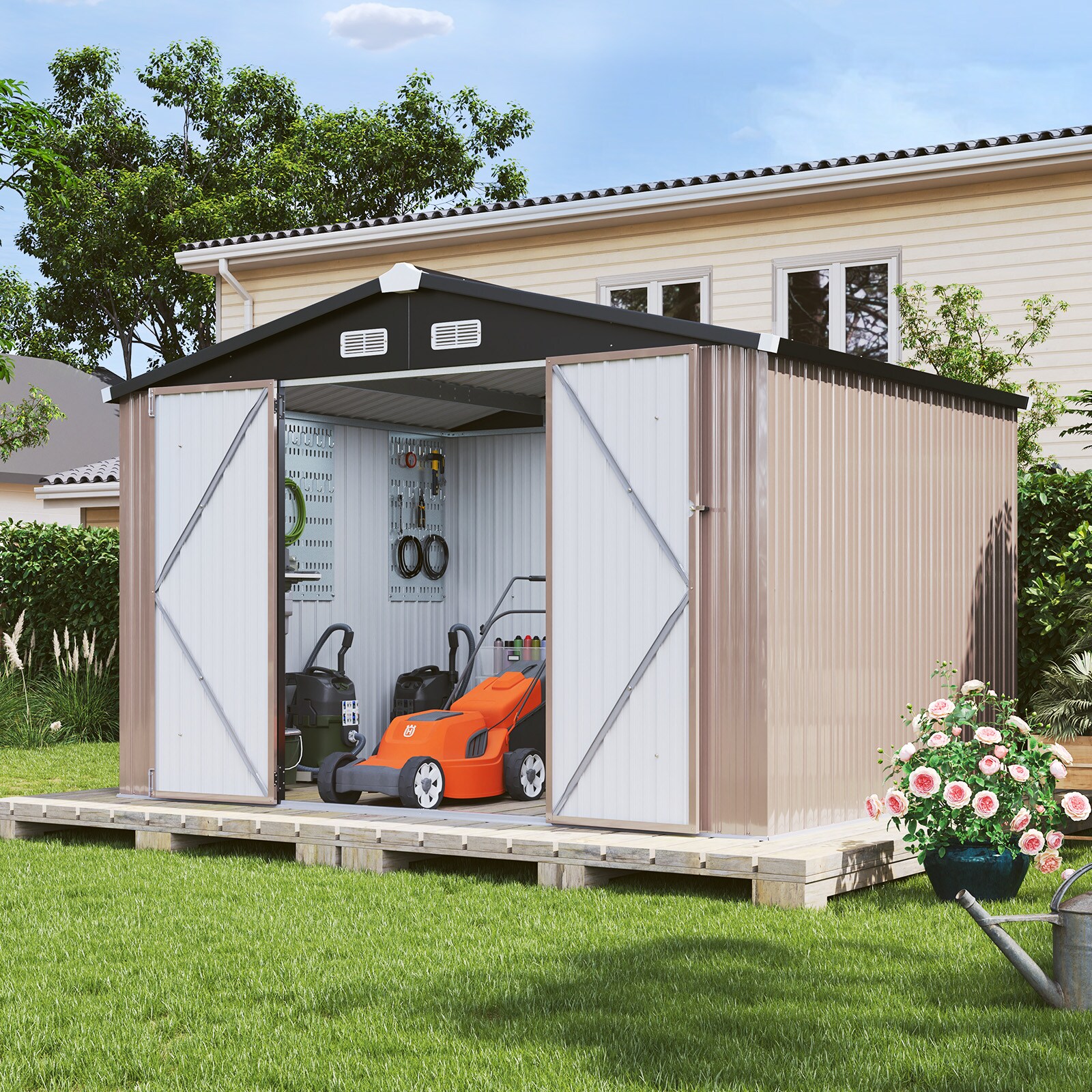 AOXUN AX-03808B Metal-Storage-Buildings-Sheds - View #2