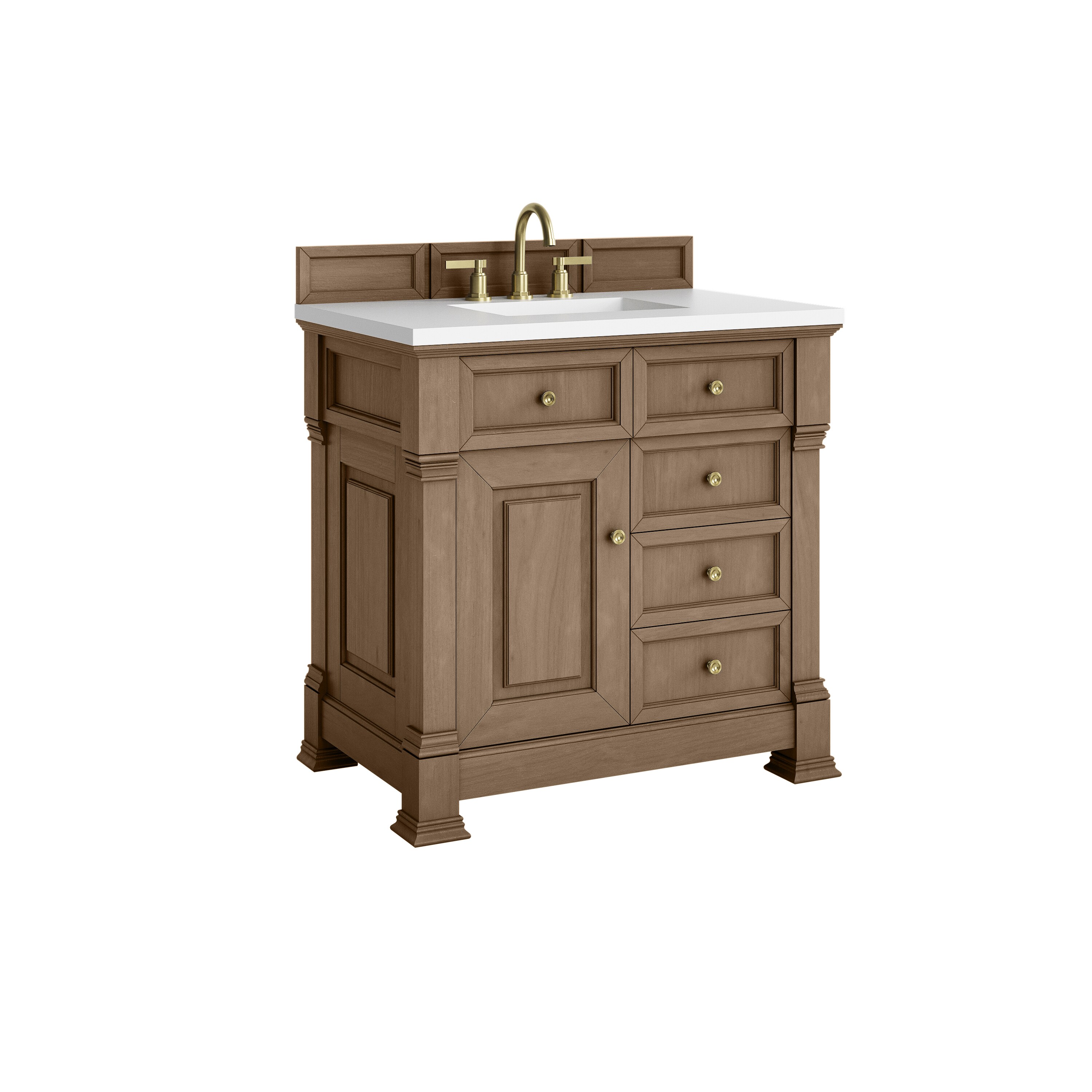 James Martin Vanities Brookfield 36-in Pecan Undermount Single