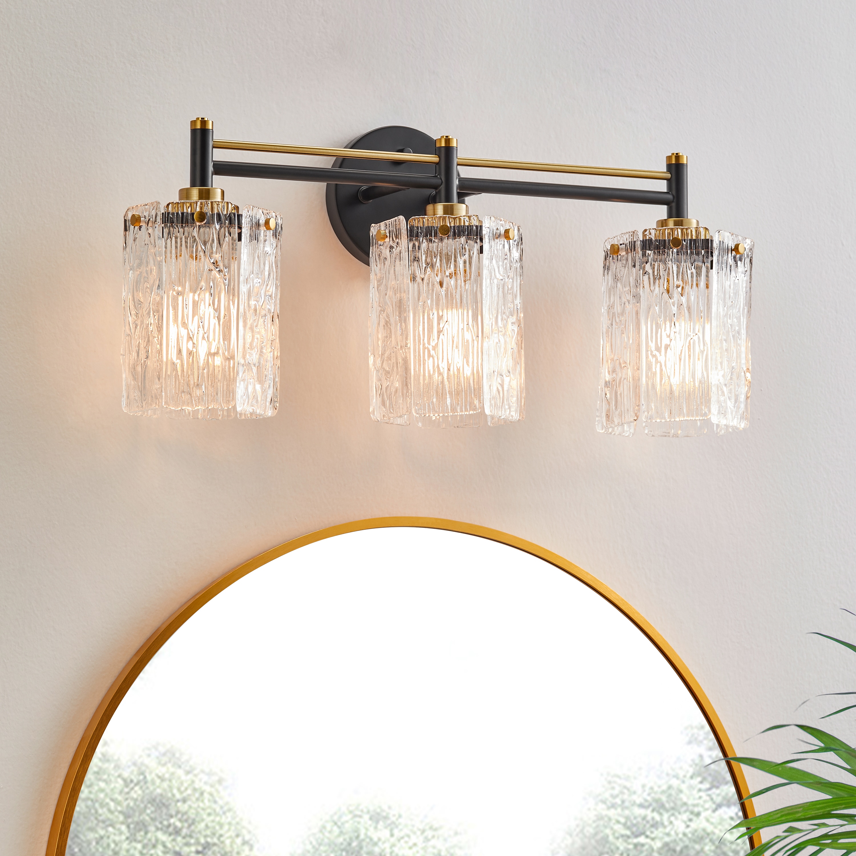 KAWOTI 21412 23.25-in 3 -Light Matte Black Modern/contemporary Vanity light
