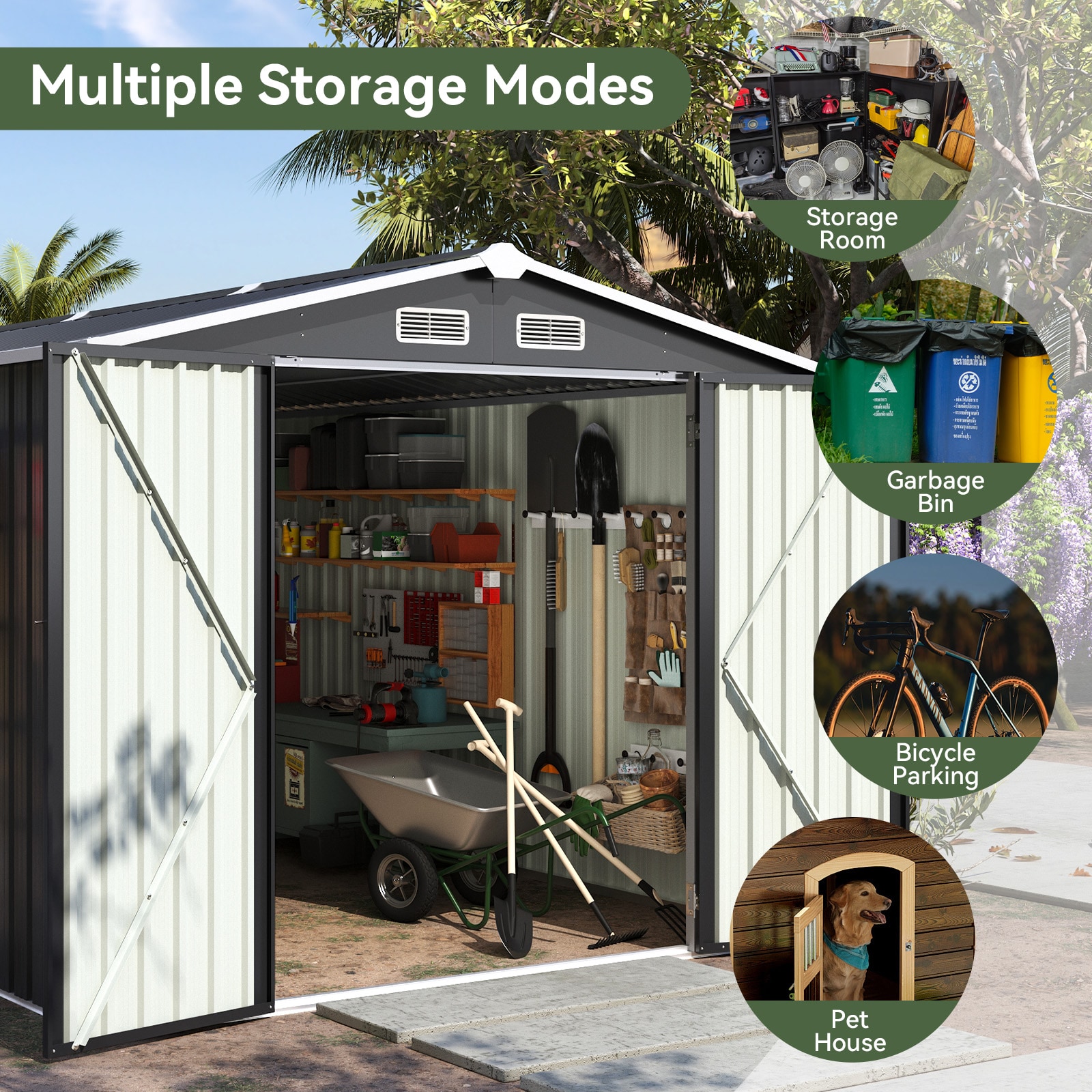 AOXUN AX-30322B Metal-Storage-Buildings-Sheds - View #4