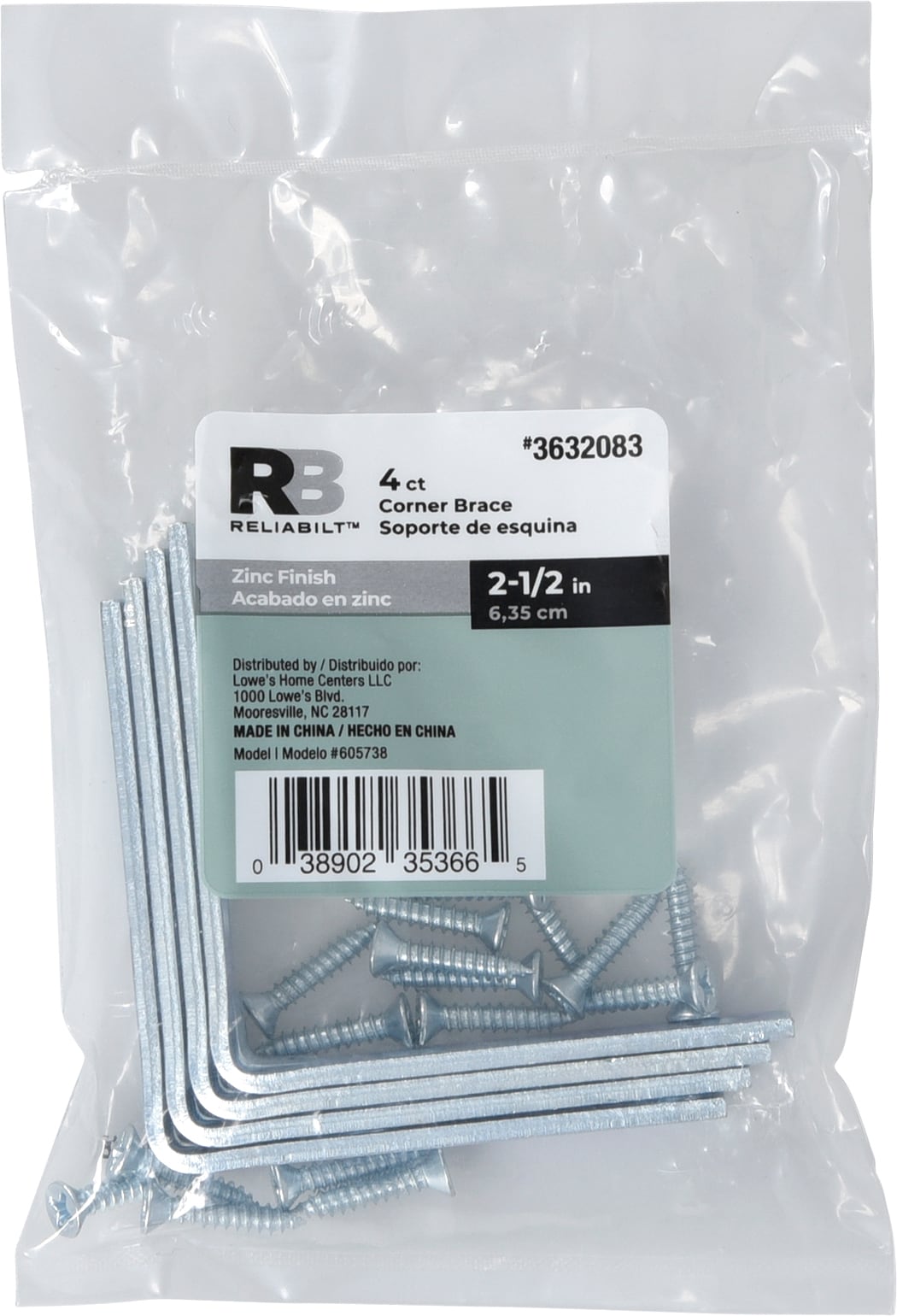 RELIABILT 605738 Mending-Plates-Brackets-Braces - View #3