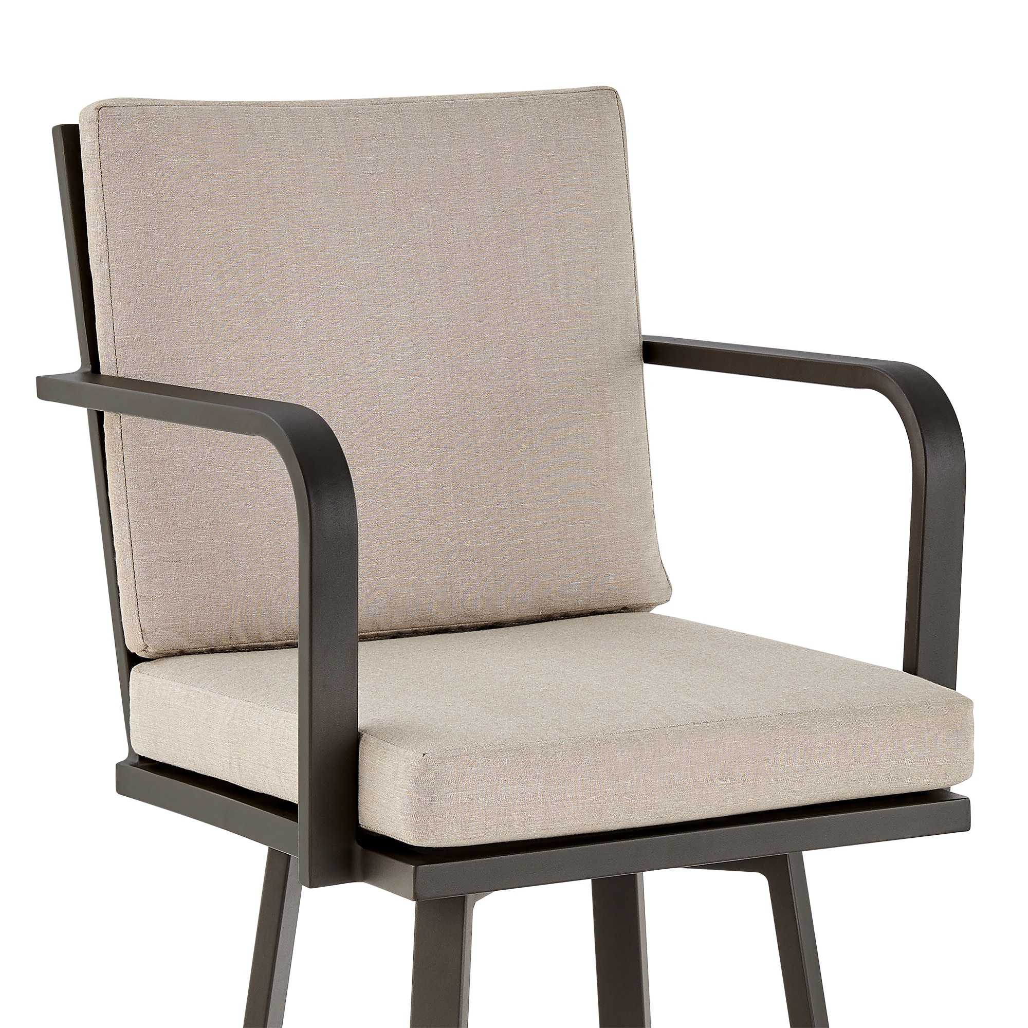 Eucalyptus Wood Outdoor Bar Stool with Cushions