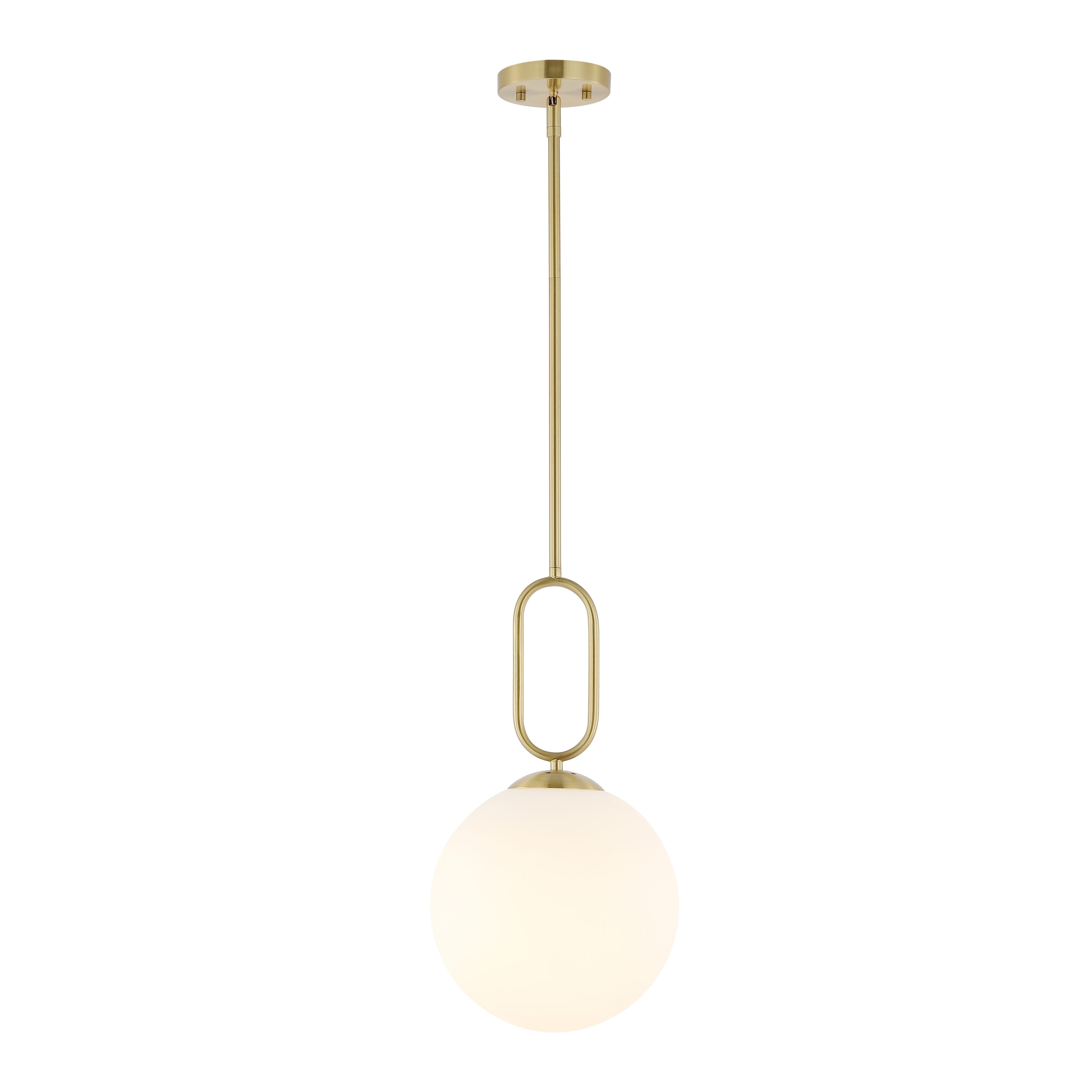 Danva Art Deco Inspired Brass & Glass Globe Pendant Light