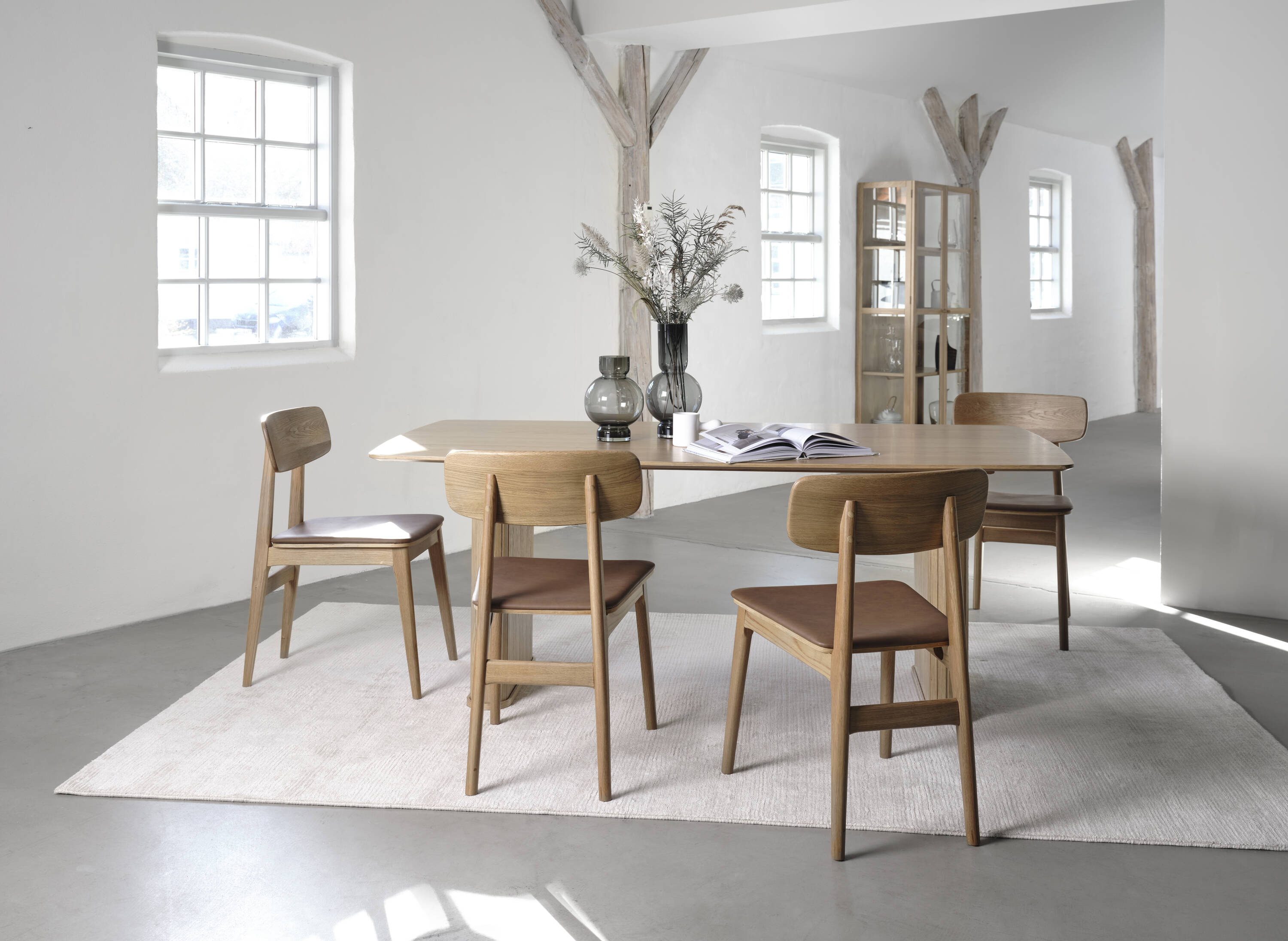  NL-4831-NAT Natural Oak Contemporary/Modern Dining Table, Wood veneer with Natural Oak Wood 75-in L x 29.5-in H