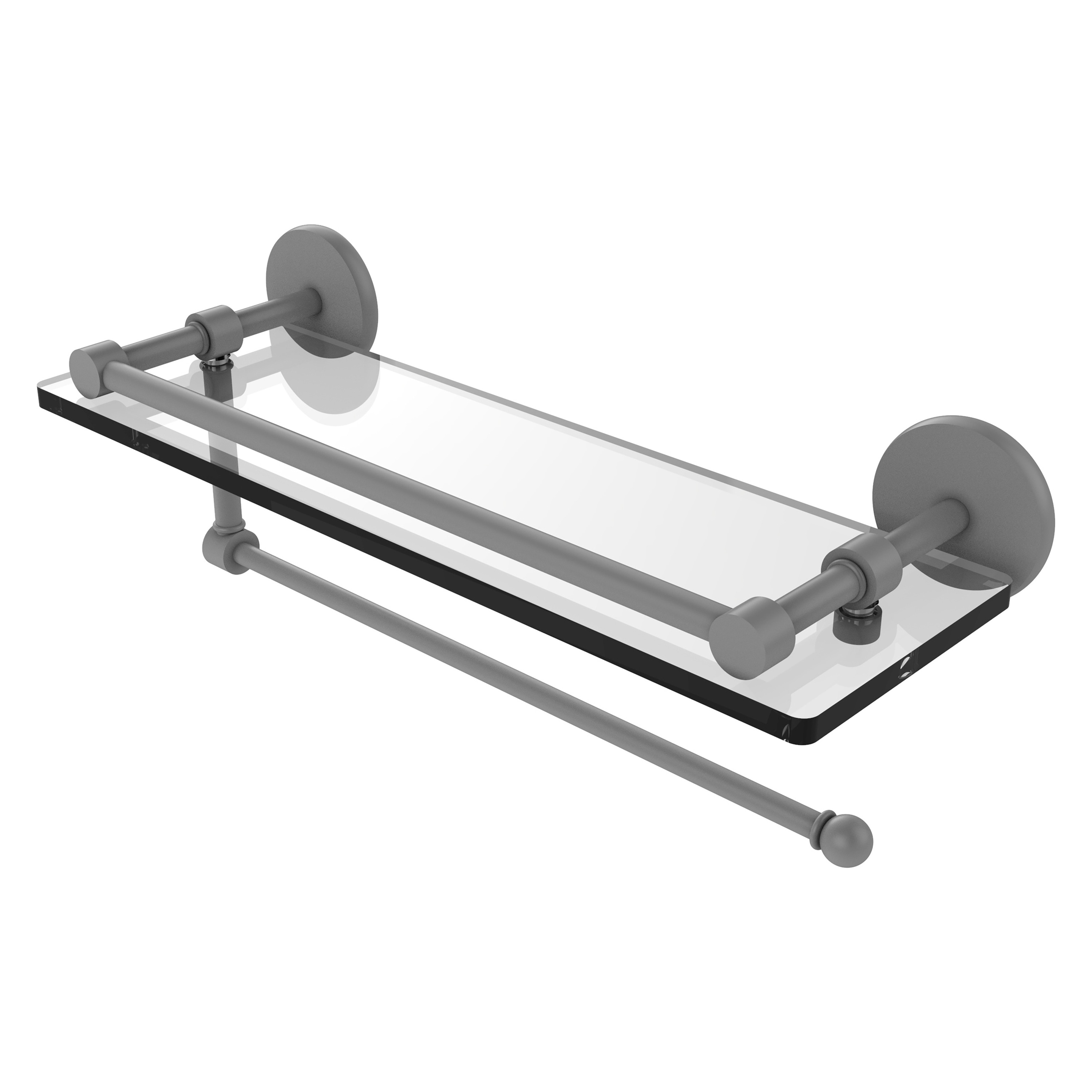 Allied Brass P1000-1PT/16-GAL-GYM Prestige Skyline Matte Gray Wall mount Bathroom Shelf ( 16-in x 5-in x 5-in )