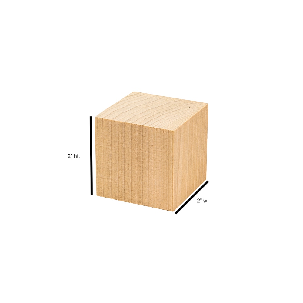 36 PC Craft Blocks Natural Wooden Cubes Unfinished Hardwood Square Wood 1.25