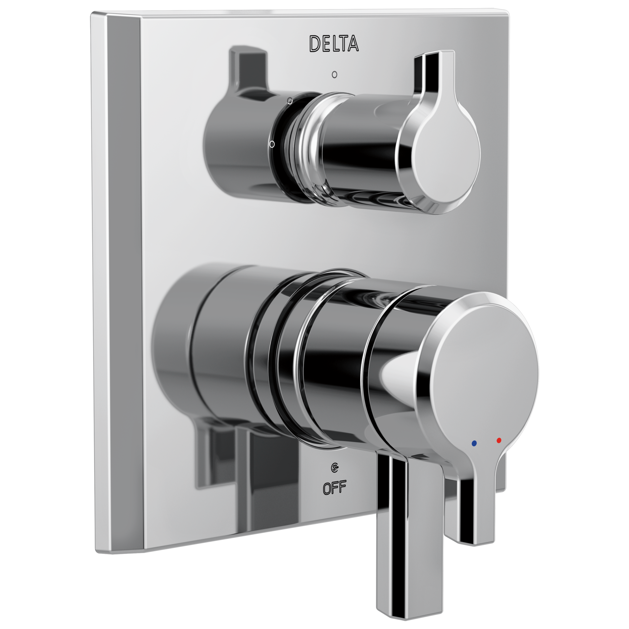 Delta T27899-PR Pivotal Lumicoat Chrome 2.75-Inches Universal Bathtub/Shower Diverter 0.5-Inches -ID