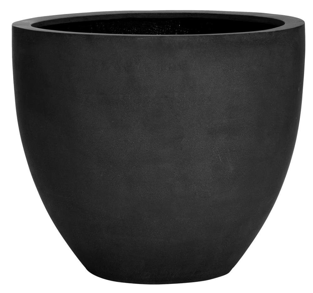 Pottery Pots 24-in x Black Stone Nursery Planter in the Pots Planters department at