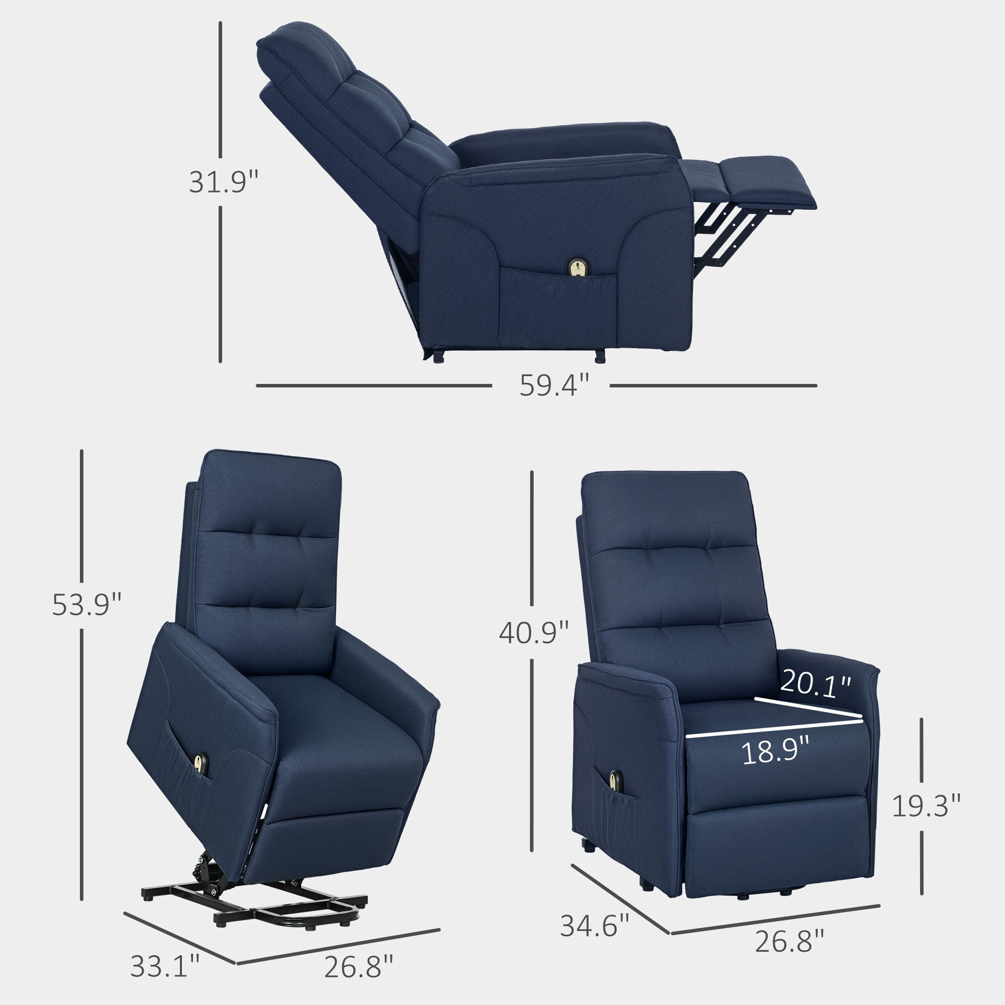 HomCom 713-194V80DB recliners - View #3