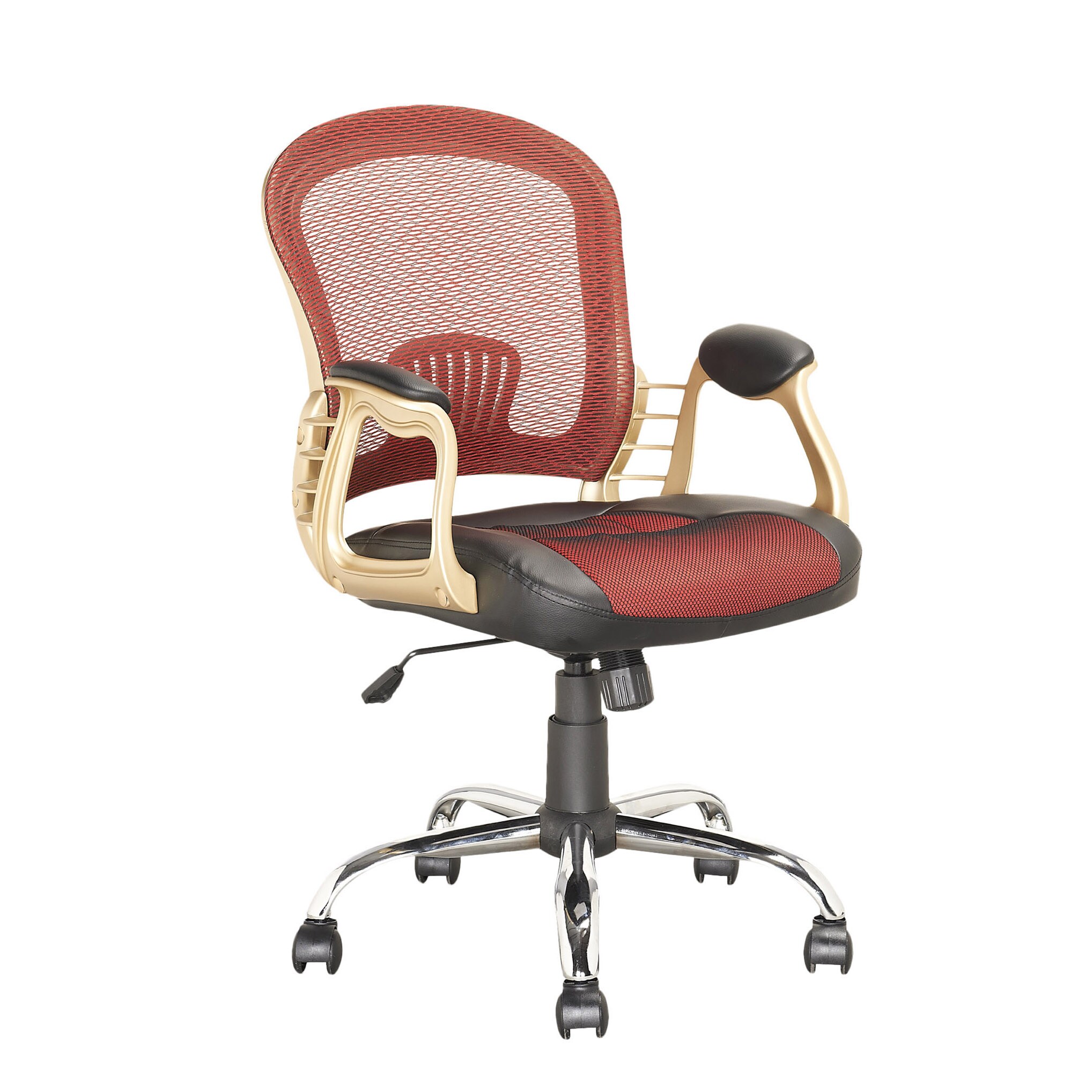 CorLiving LOF-258-O Workspace Red Contemporary Adjustable Height Swivel Upholstered Desk Chair