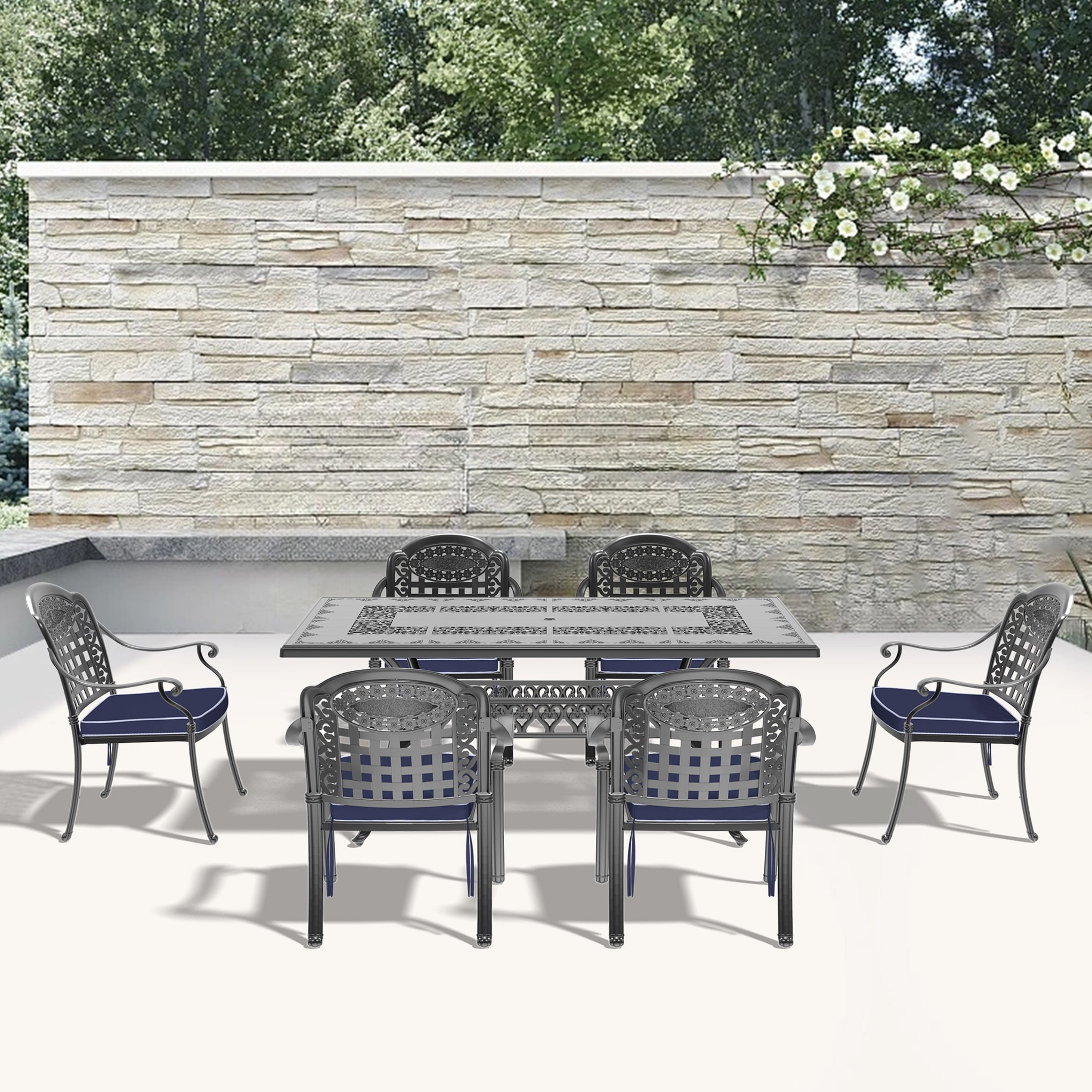 Kahomvis NICE-QP1092-160 Patio-Dining-Sets - View #2