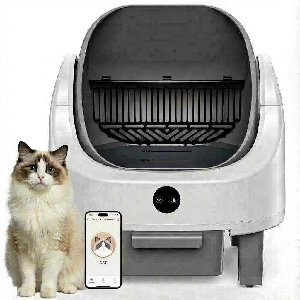 GarveeLife - Extra Large Multi - Cat Automatic Self - Cleaning Cat Litter Box With Wi-Fi APP Remo...