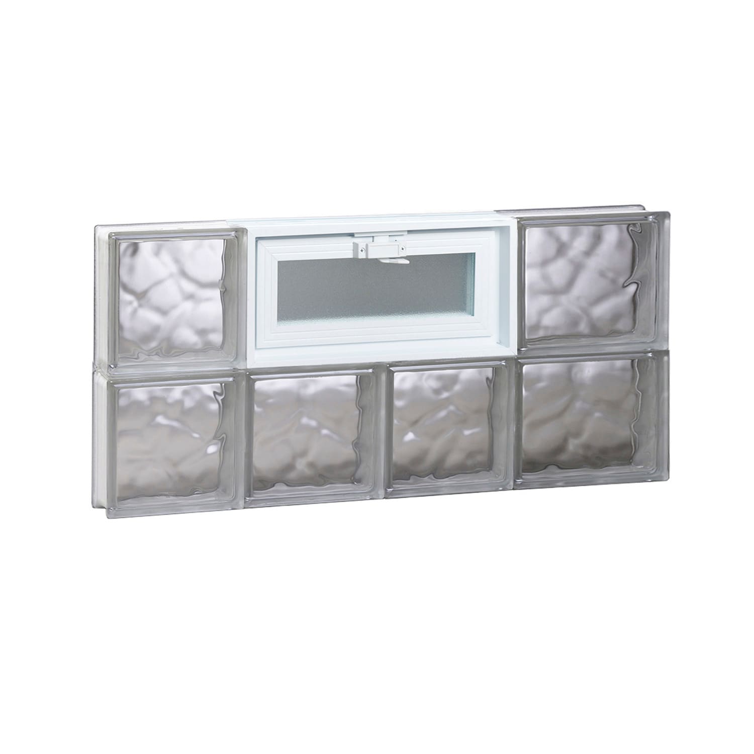REDI2SET V2612DC Wavy Glass 25-in x 11-1/2-in Frameless Replacement Vented Glass Block Window