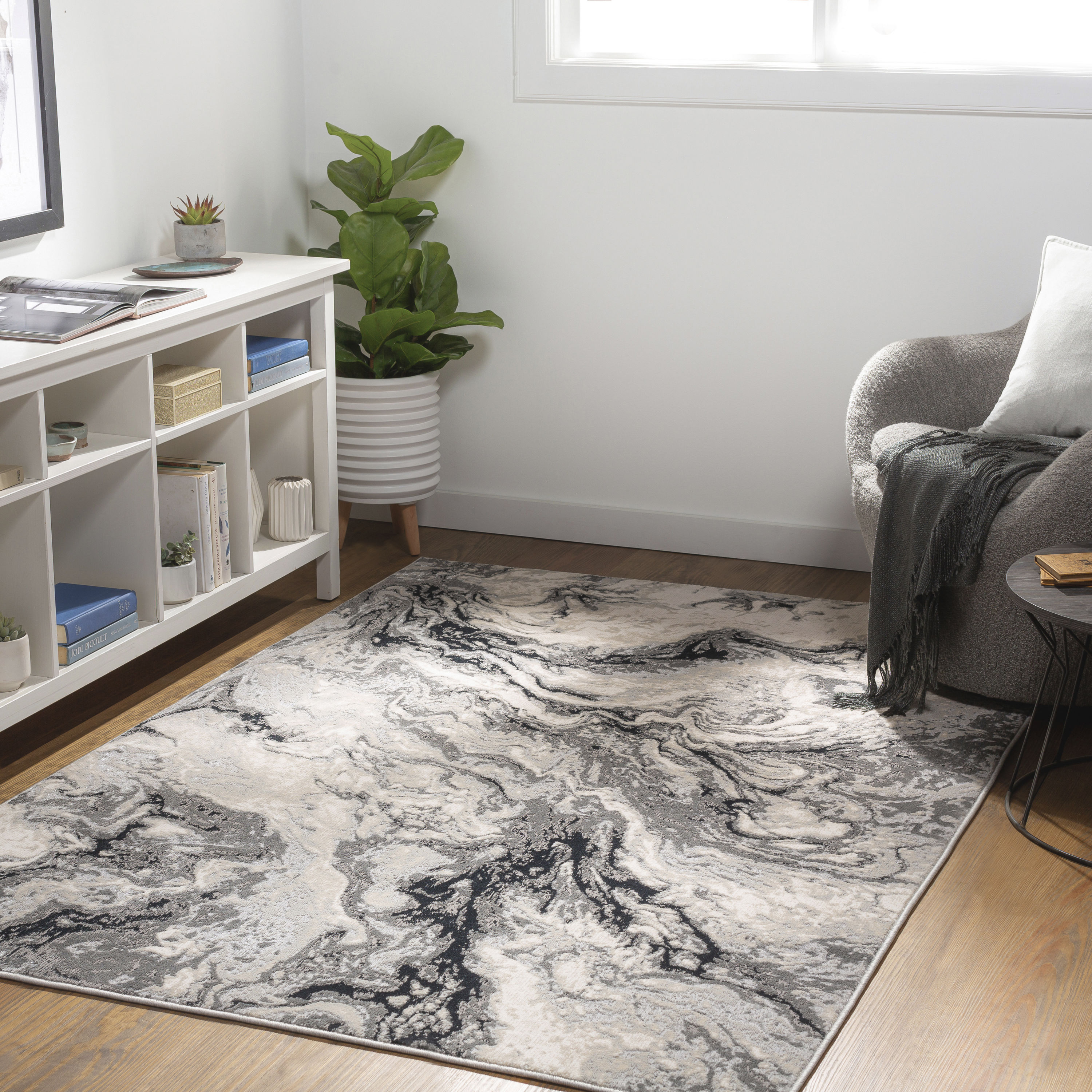Surya IPS2304-71010 Impulse 8 X 10 Cream/Light Gray Indoor Abstract Area Rug