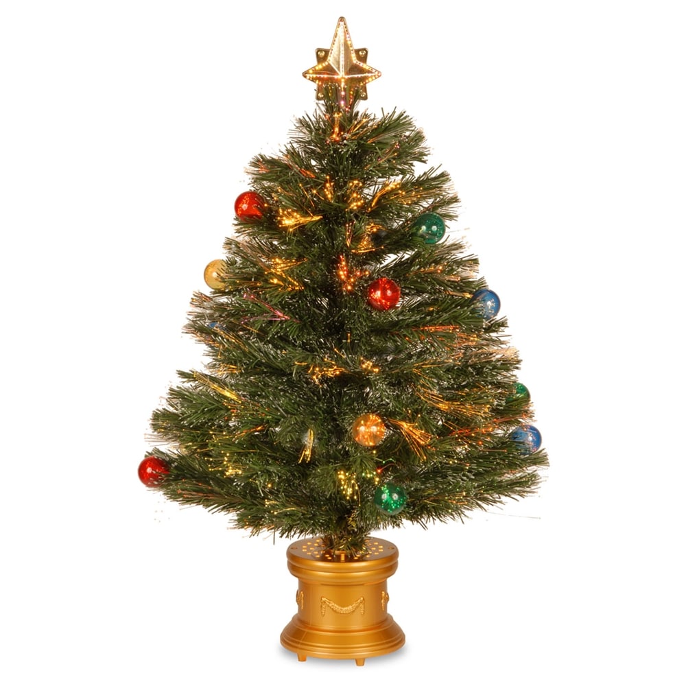 National Tree Company SZOX7-100L-32-1 2.67-Feet Pre-lit Artificial Christmas Tree with White LED Lights
