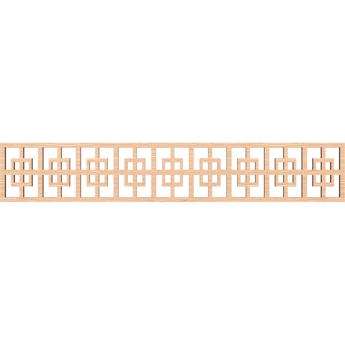 Ekena Millwork MLDB08X46CMBRO Cambridge Fretwork Flat Trim 8-in x 3.89-ft Red Oak Brown Unfinished 2157397 Pierced Wall Panel Moulding