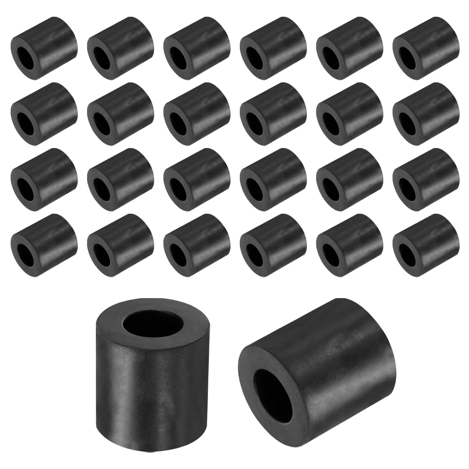 Unique Bargains 48pcs Rubber Spacers 20mm OD x 10mm ID x 20mm Height Round Anti Vibration Spacer Rubber Bushing Grommets Thick Rubber Washers