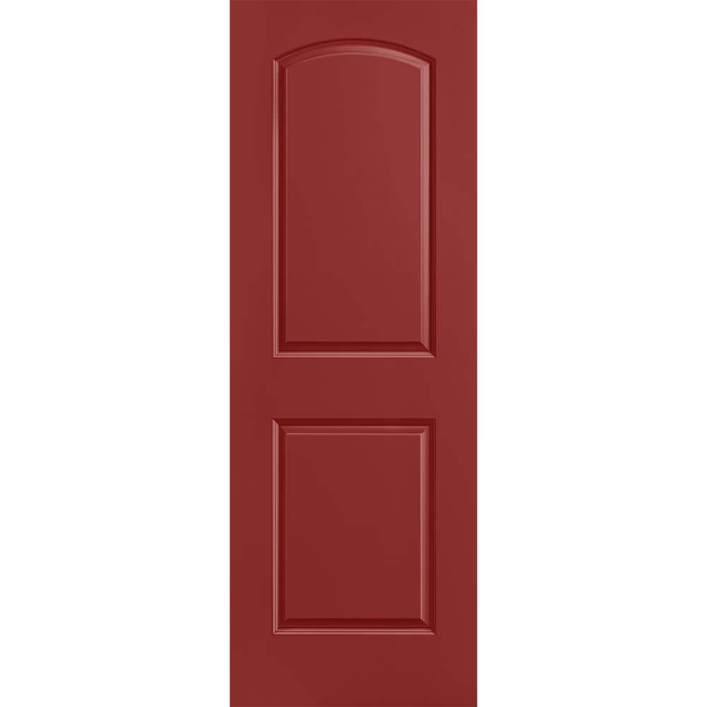 Masonite 1317731 Roman 28-in x 80-in Barn Red 2-panel round top Smooth Solid core Prefinished Molded composite Slab Door