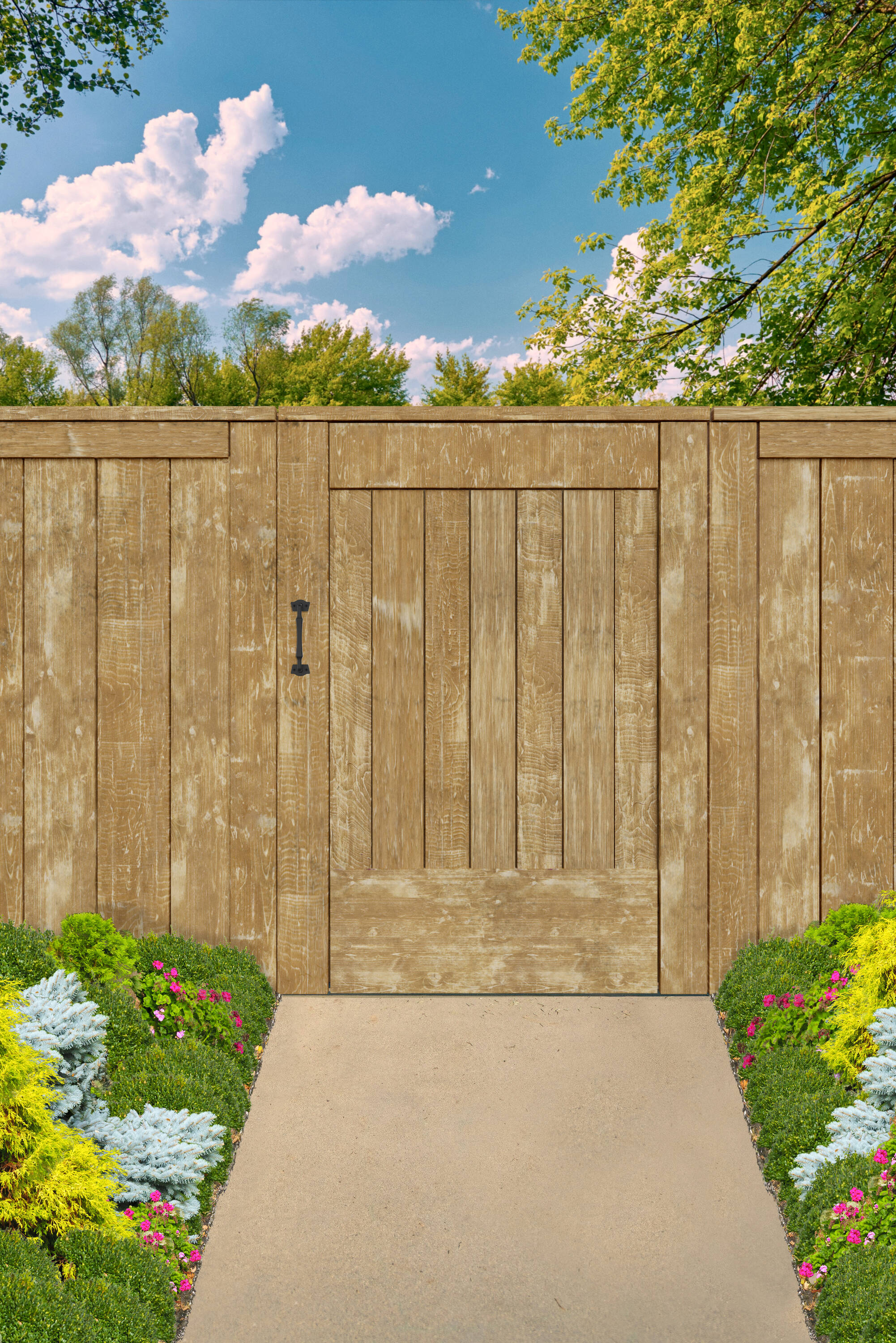 9.8-inch Black Steel Modern Gate Pull Handle