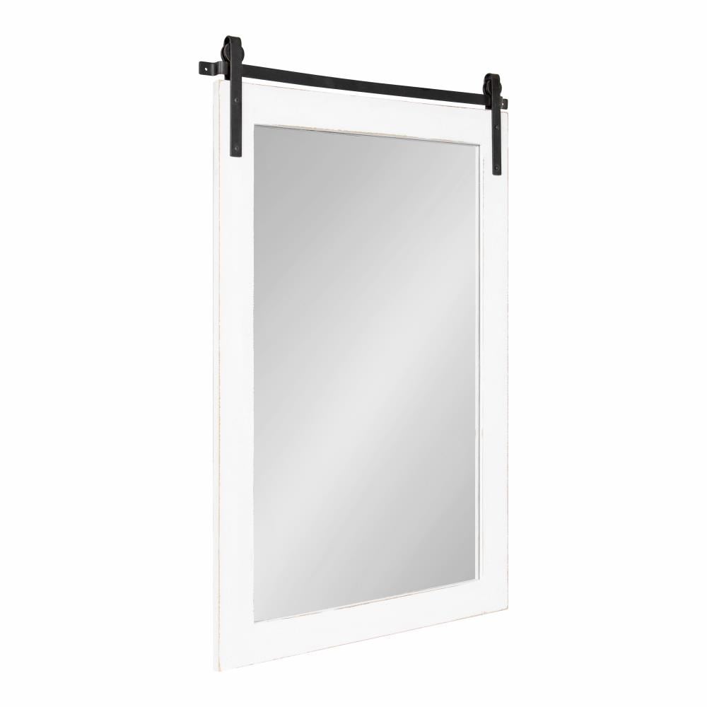 Kate and Laurel 218831 Cates 24-in W x 38.25-in H Rectangle White Framed Wall Mirror