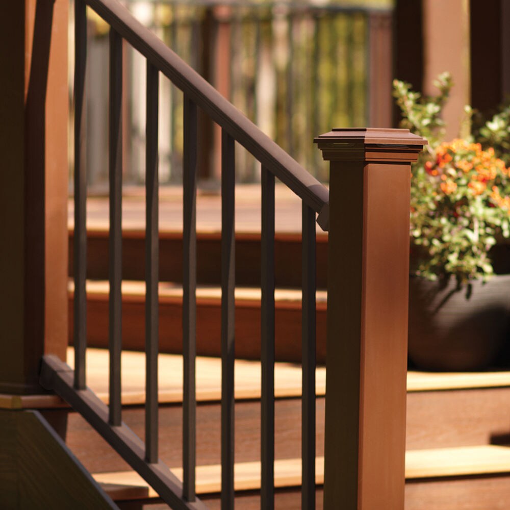 Trex Trex Signature 8-ft x 36-in Bronze Aluminum Deck Stair Rail Kit in ...