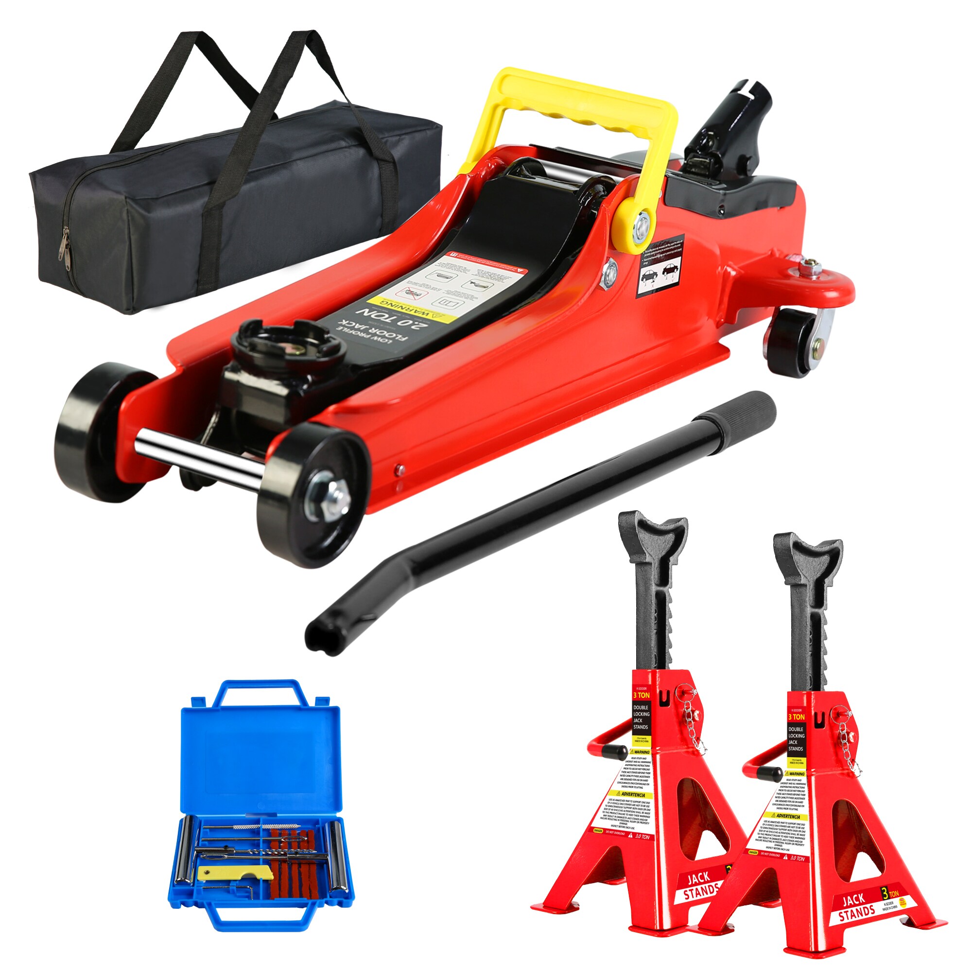 Kahomvis YS-QP214-423 Red 2-Tons Steel Hydraulic Low profile floor jack