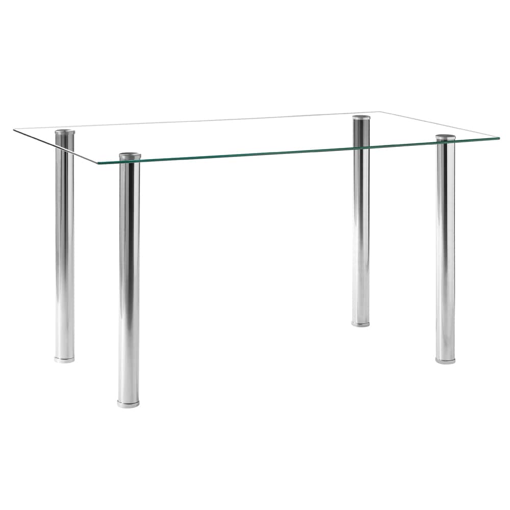 Winado LO1G52002459 Clear Contemporary/Modern Dining Table, Glass top with Metal Steel 47.24-in L x 29.52-in H
