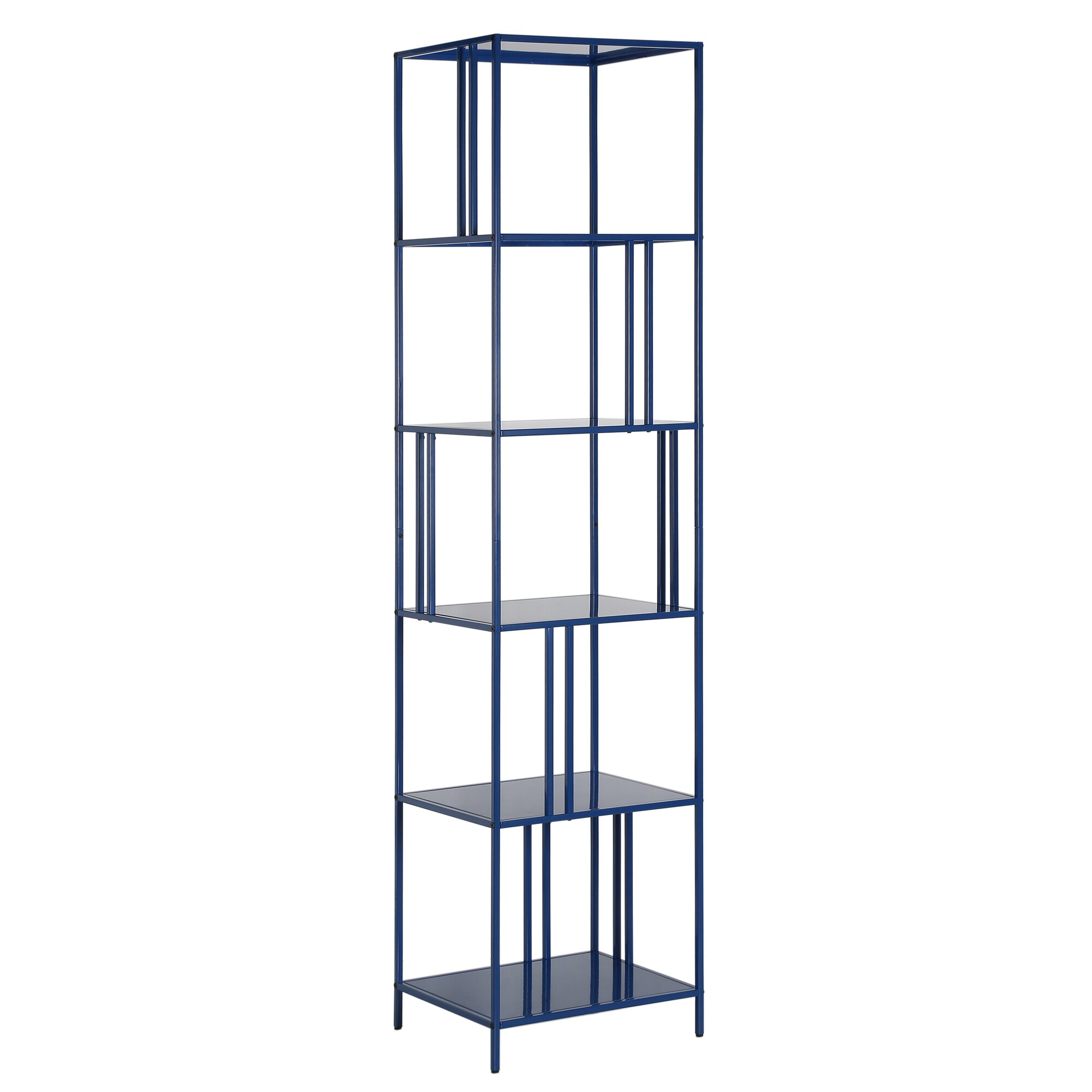 Hailey Home BK1152 Cortland Mykonos Blue Metal 5 -Shelf Bookcase ( 18-Inches W x 76-Inches H x 15-Inches D ) Finished