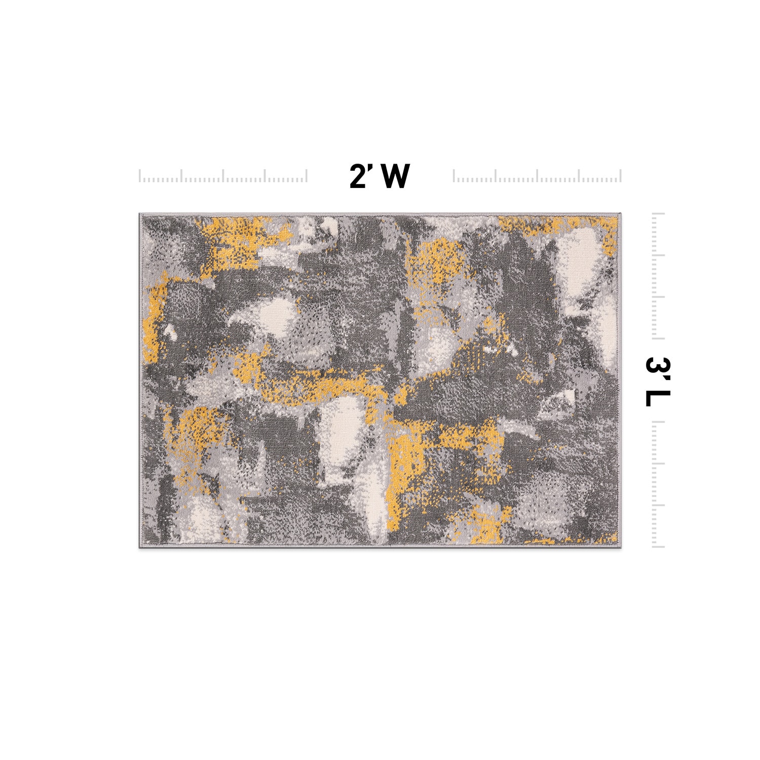 Brighton Gray and Yellow Abstract 5' x 7' Synthetic Area Rug