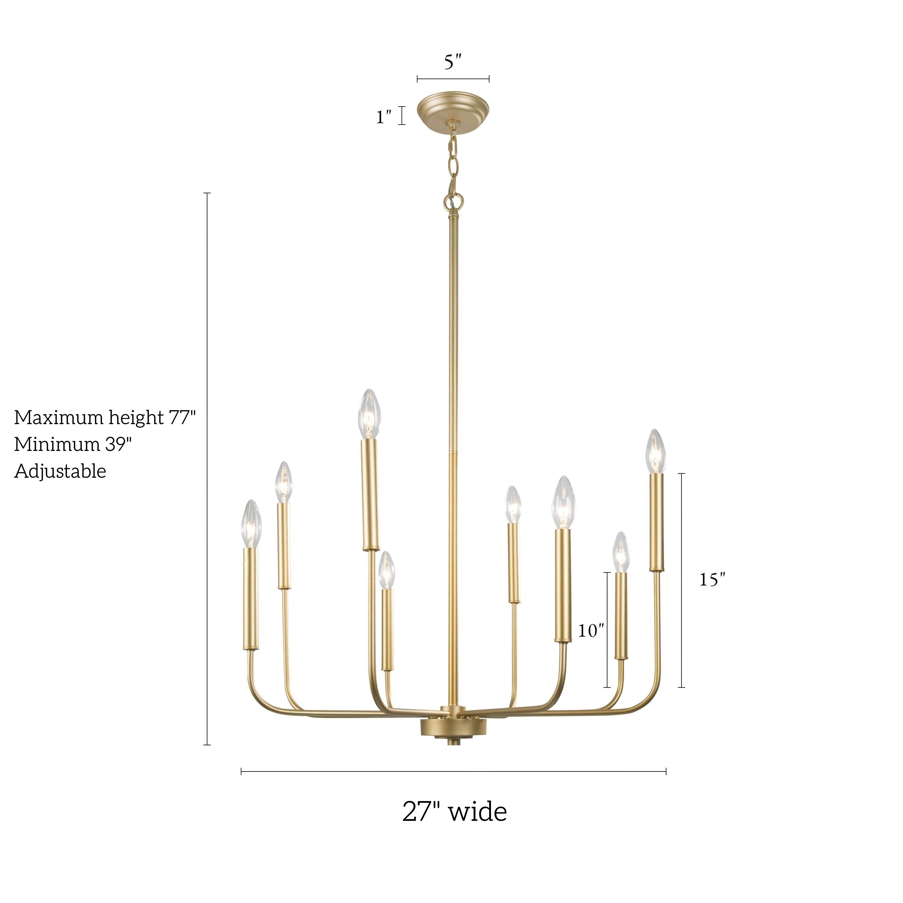 LNC Modern Gold Candlestick Island Chandelier Transitional 8-Light