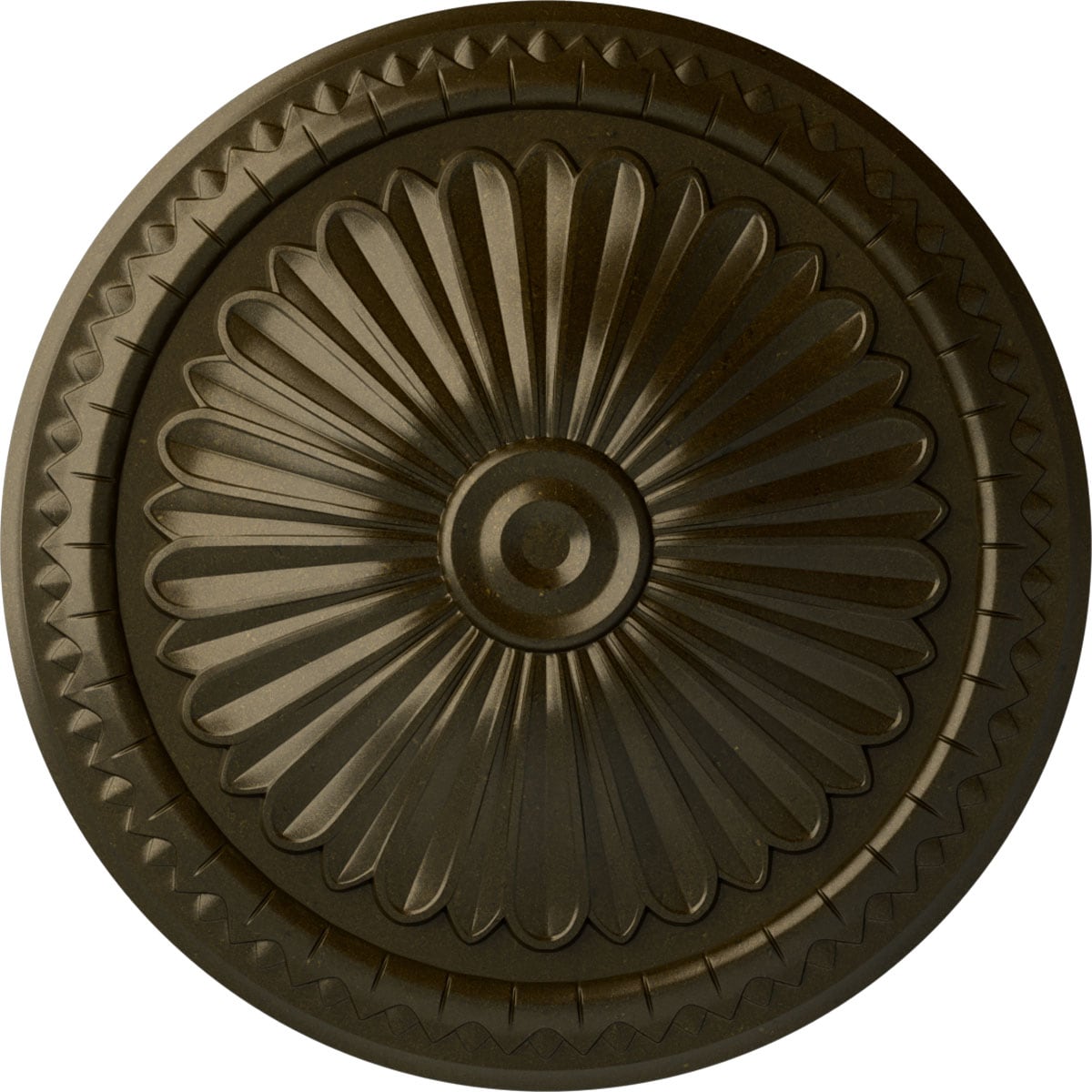 Ekena Millwork CM14AXGGS Alexa 15-in W x 15-in L Painted Green Gold Polyurethane Whole Ceiling Medallion