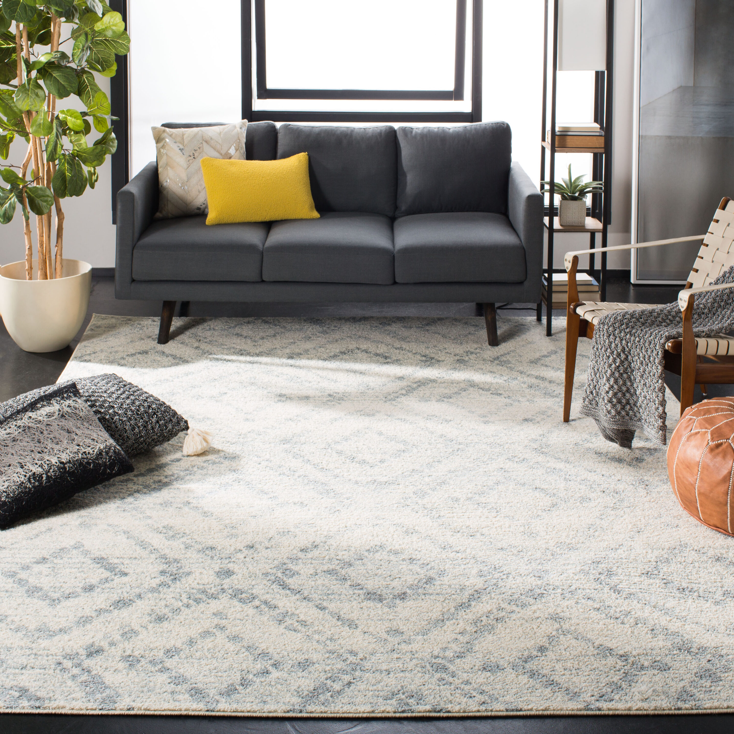 Adirondack 131T Ivory Light Blue 12ft x 18ft Oversized Rug