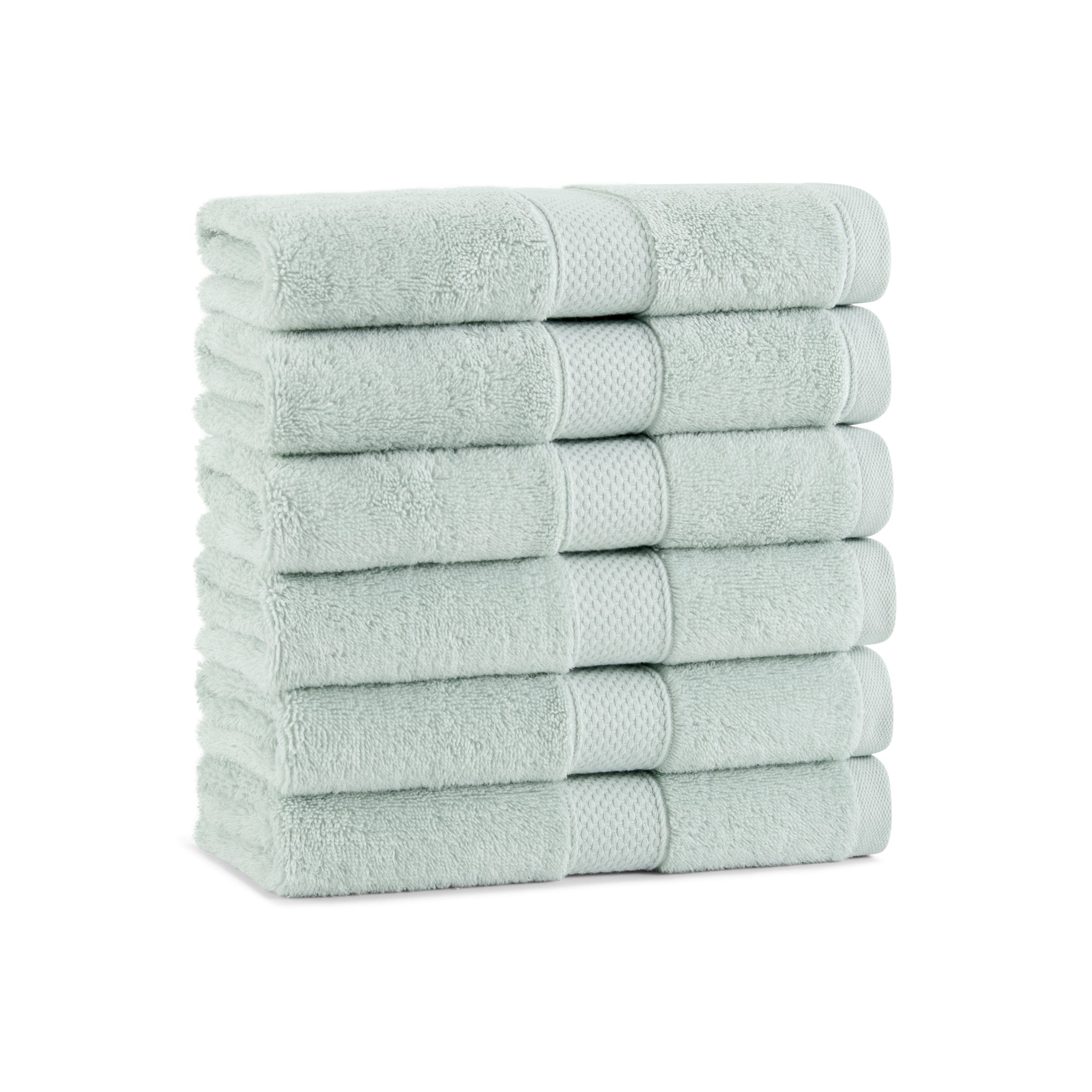 Arkwright Home Aston and Arden Egyptian Cotton Hand Towel 16x30 Sage Green - Pack of 6