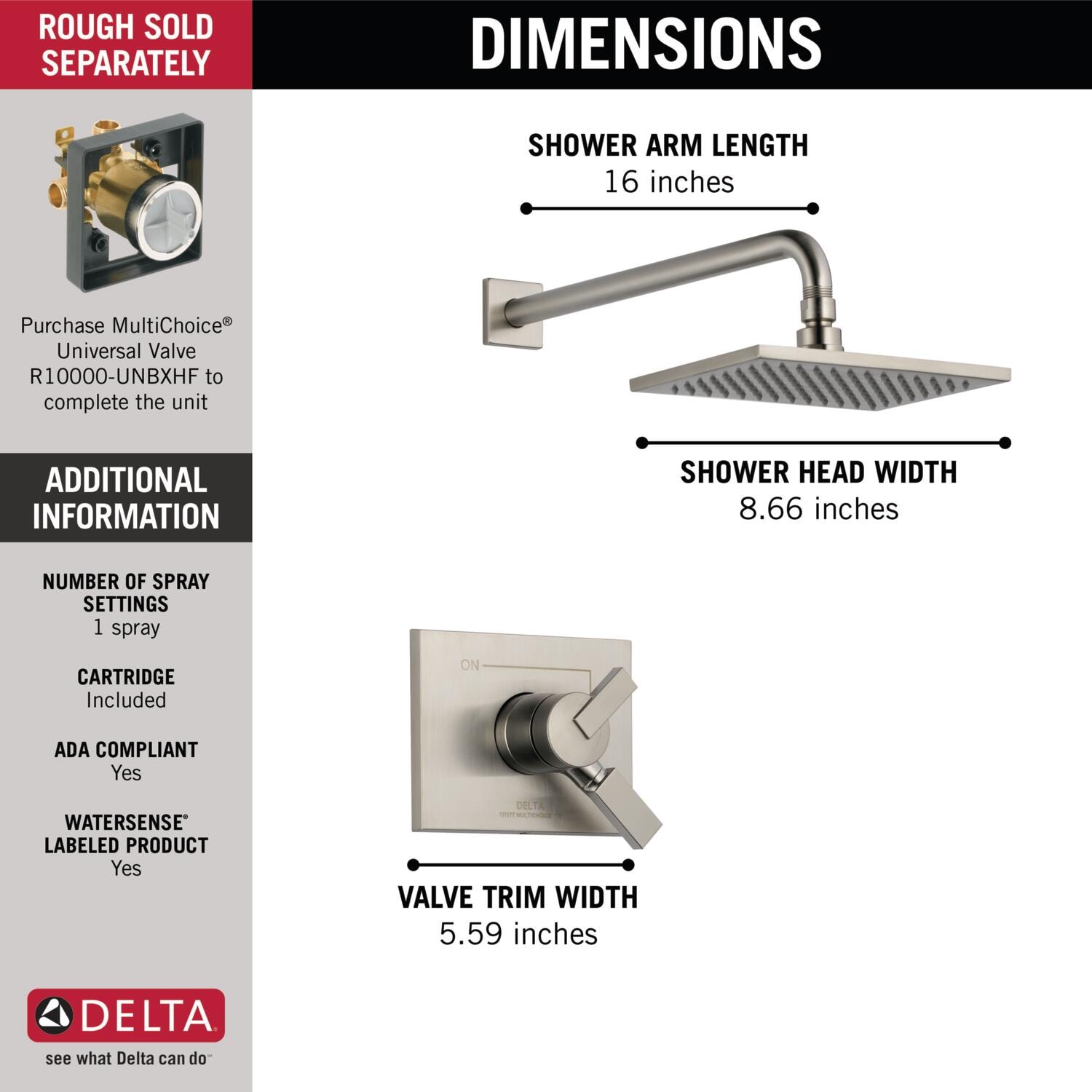 Delta T17253-SS-WE Tub-Shower-Faucets - View #4