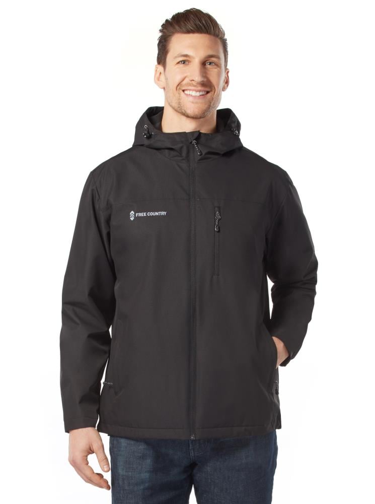 Free Country Men's Black Polyester Hooded Insulated Parka (Large) at