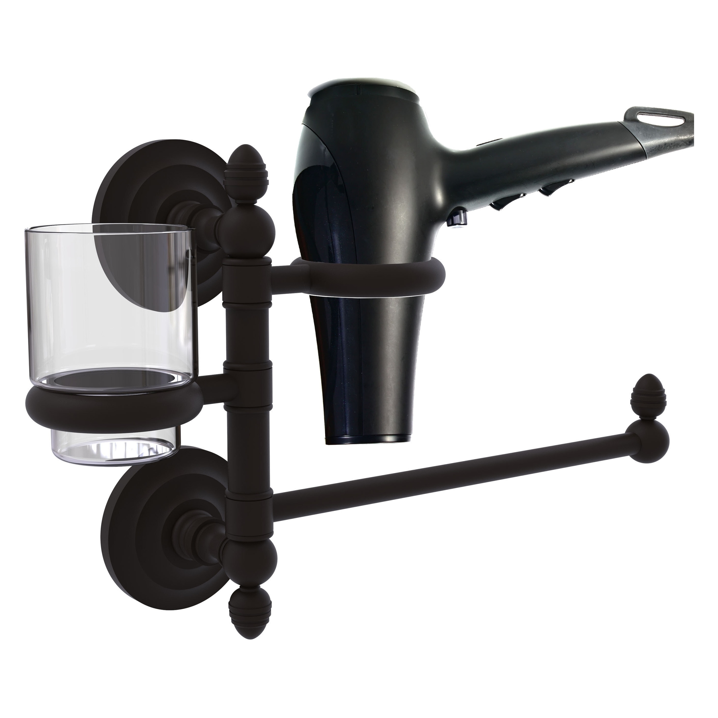 Allied Brass QN-GTBD-1-ORB 2 -Piece Que New Oil Rubbed Bronze Decorative Bathroom Hardware Set Towel Bar, Included