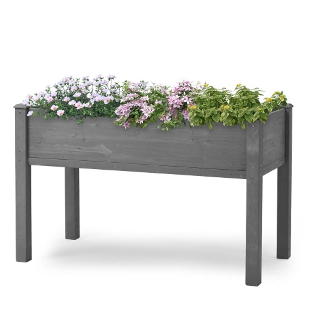 ZAKLOOP WU1390P160712 24-in W x 48-in L x 30-in H Gray Wood Raised Planter Box
