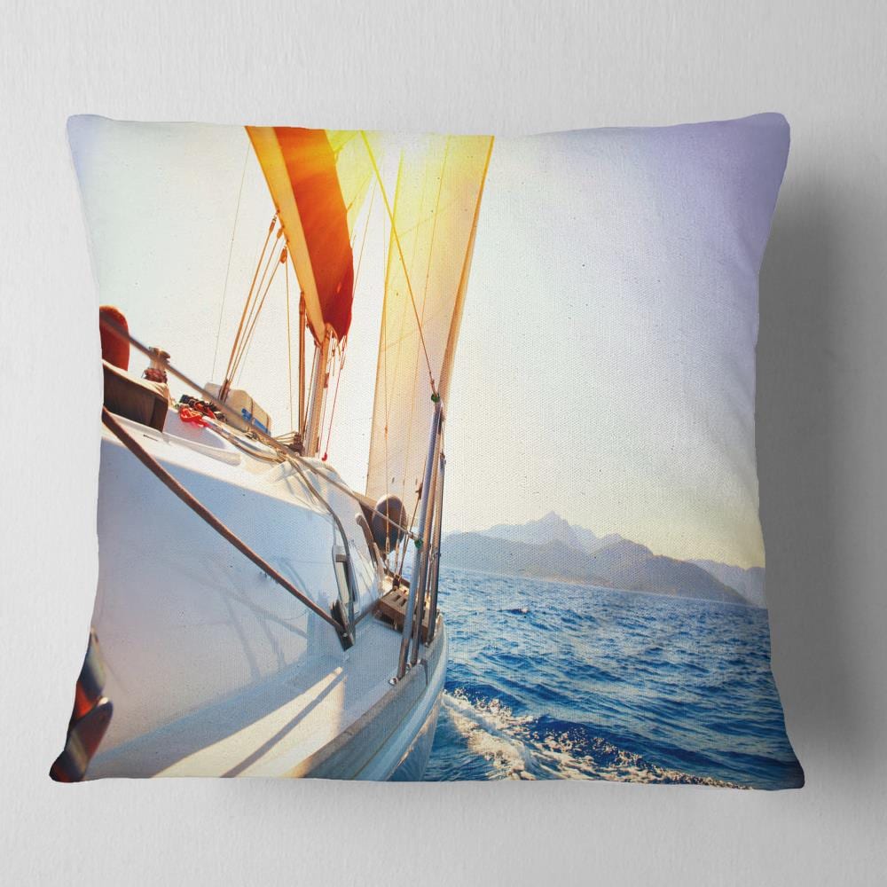 Designart CU14253-18-18 18-in x 18-in Blue Indoor Decorative Pillow