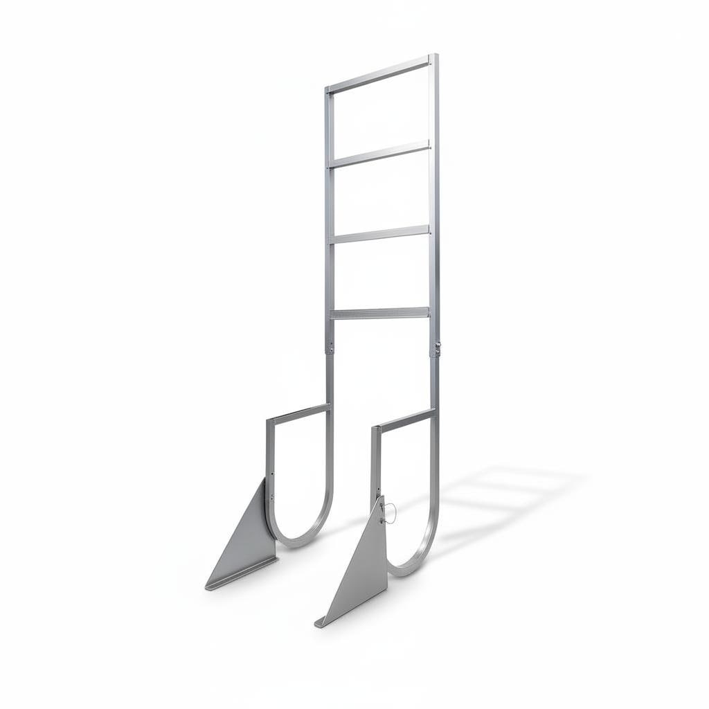 Garvee Heavy Duty Removable 5 Step Aluminum Tailgate Ladder with Adjustable Height for Pontoon Boats Lakes Pools Marine