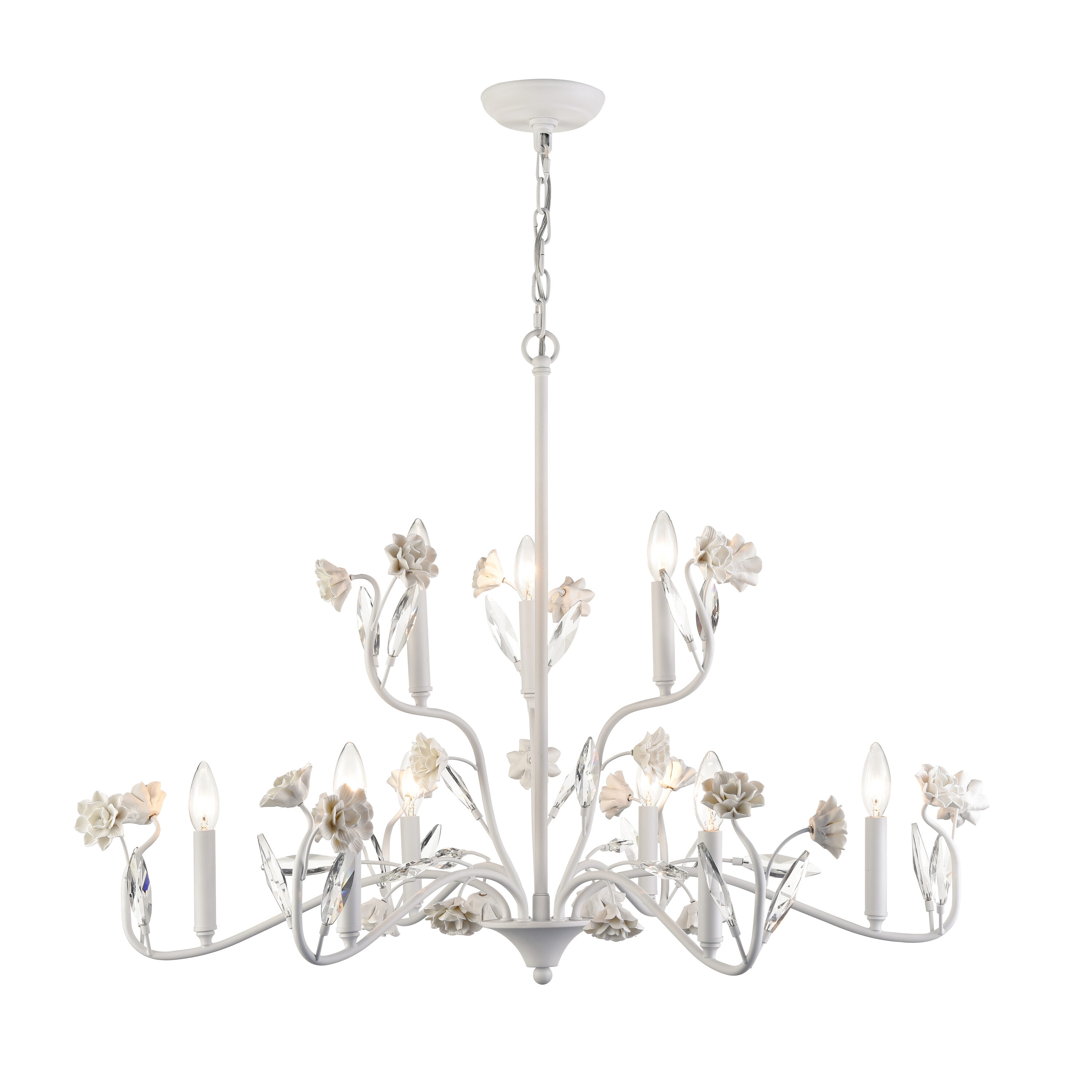 Westmore by ELK Lighting LW-202302010014 Oak White Traditional For Use in Bedrooms, Dining Rooms, Foyers, Living Rooms Chandelier