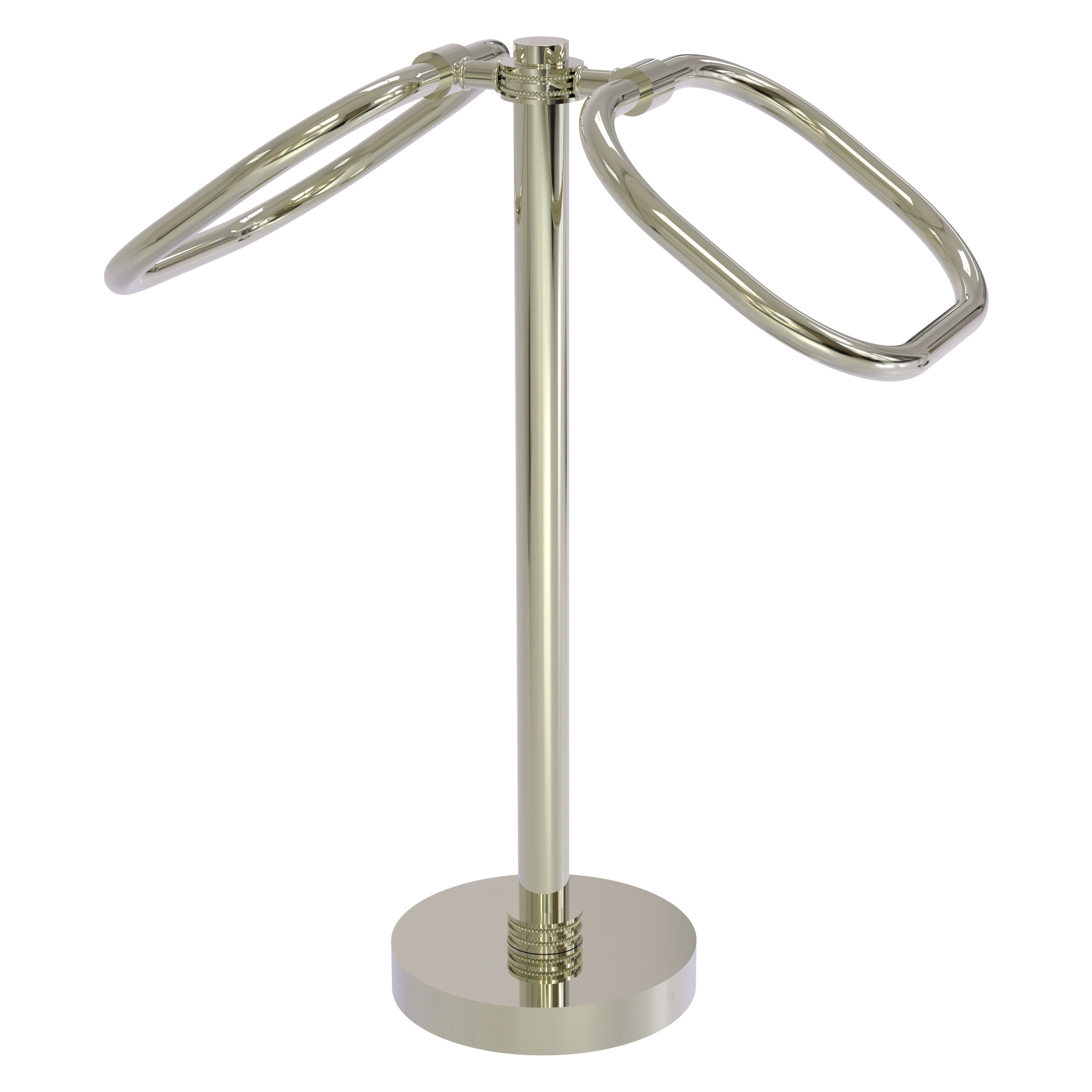 Allied Brass TB-20D-PNI Polished Nickel Freestanding countertop Double Towel Ring