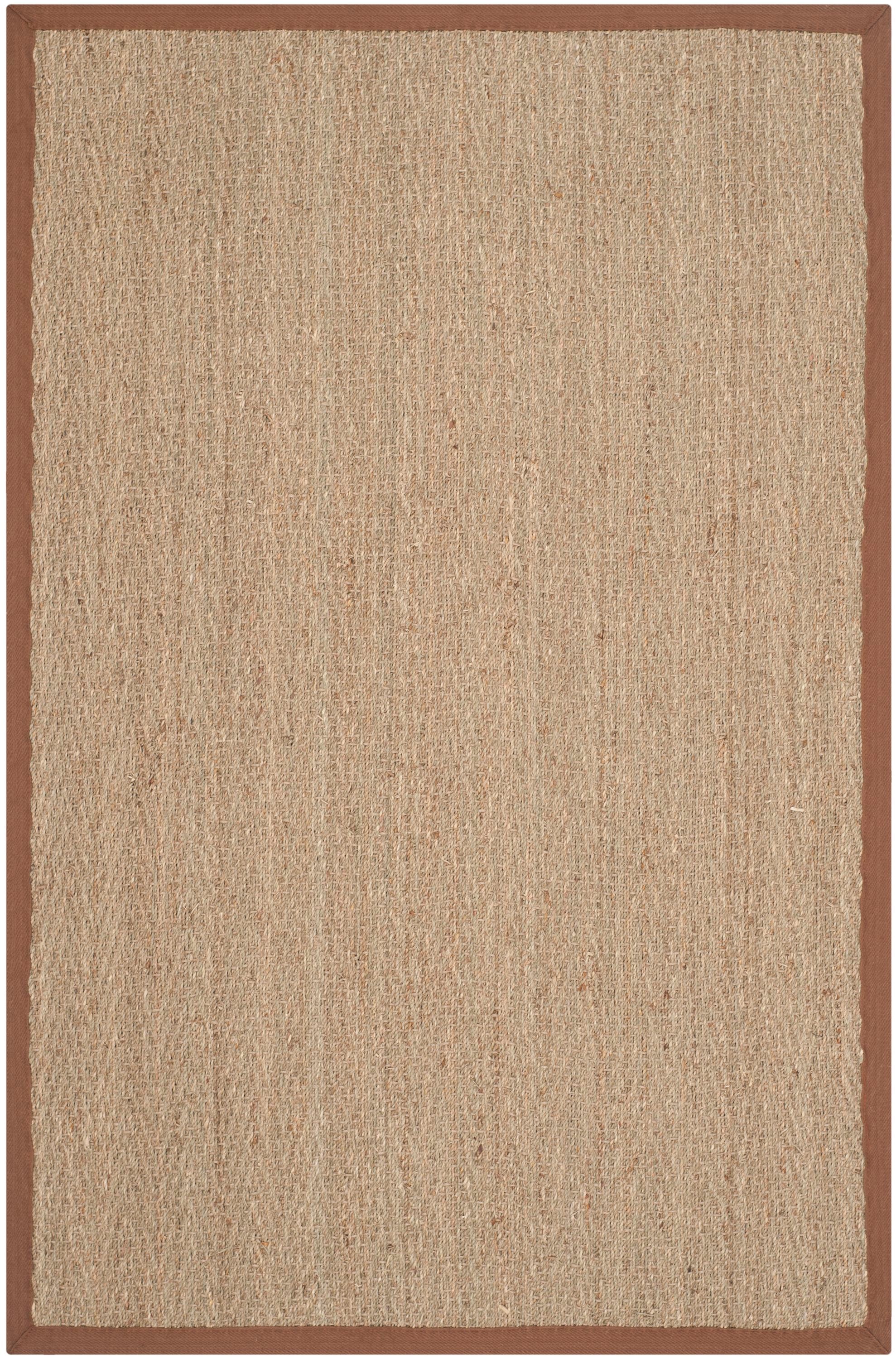 Safavieh NF115B-3 Natural Fiber Montauk 3 x 5 (ft) Loomed Seagrass Natural/Brown Rectangular Indoor Chevron Coastal Throw rug