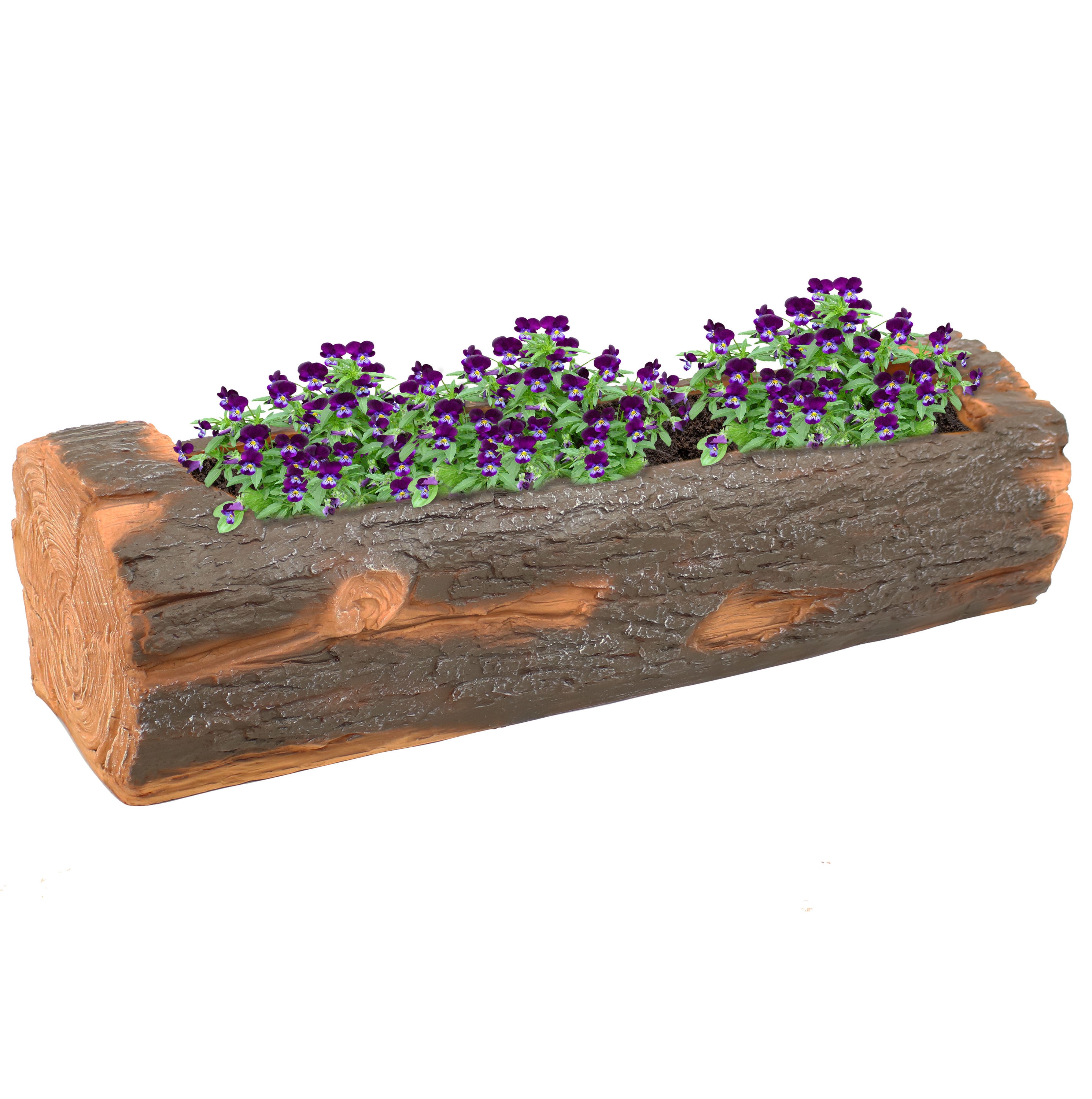 Sunnydaze Decor FC-754 Rectangle 8.5-Inches W Large Brown Resin Outdoor Planter with Drainage Holes