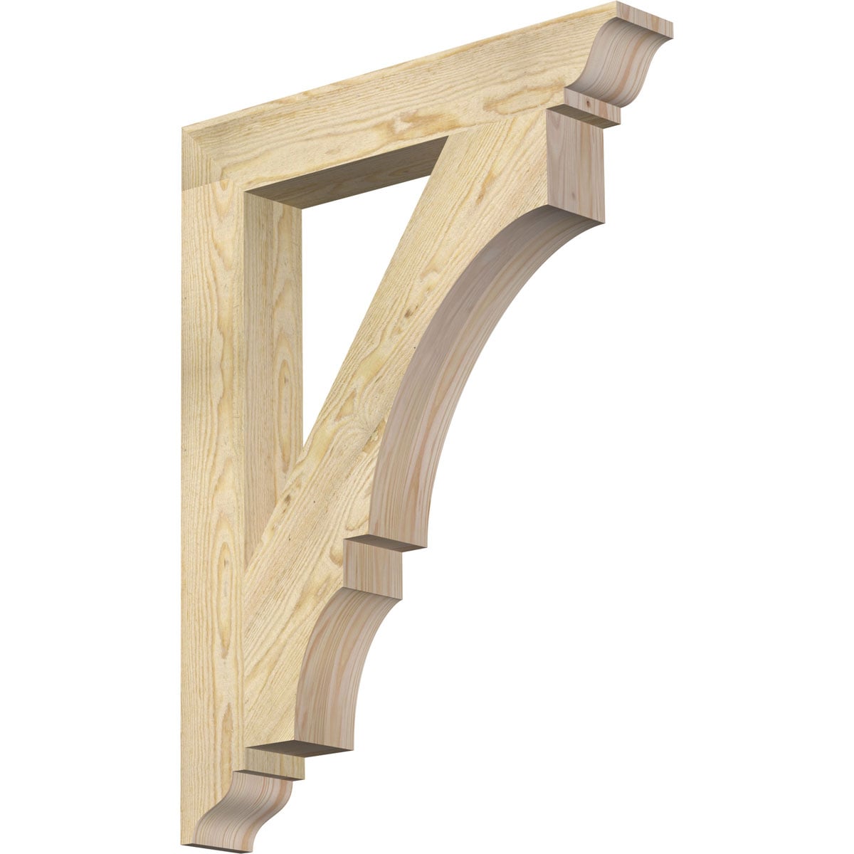 Ekena Millwork BKT04X26X34BOA01RDF Balboa traditional rough sawn 4-in x 26-in x 34-in Douglas fir Brown Wood Standard bracket