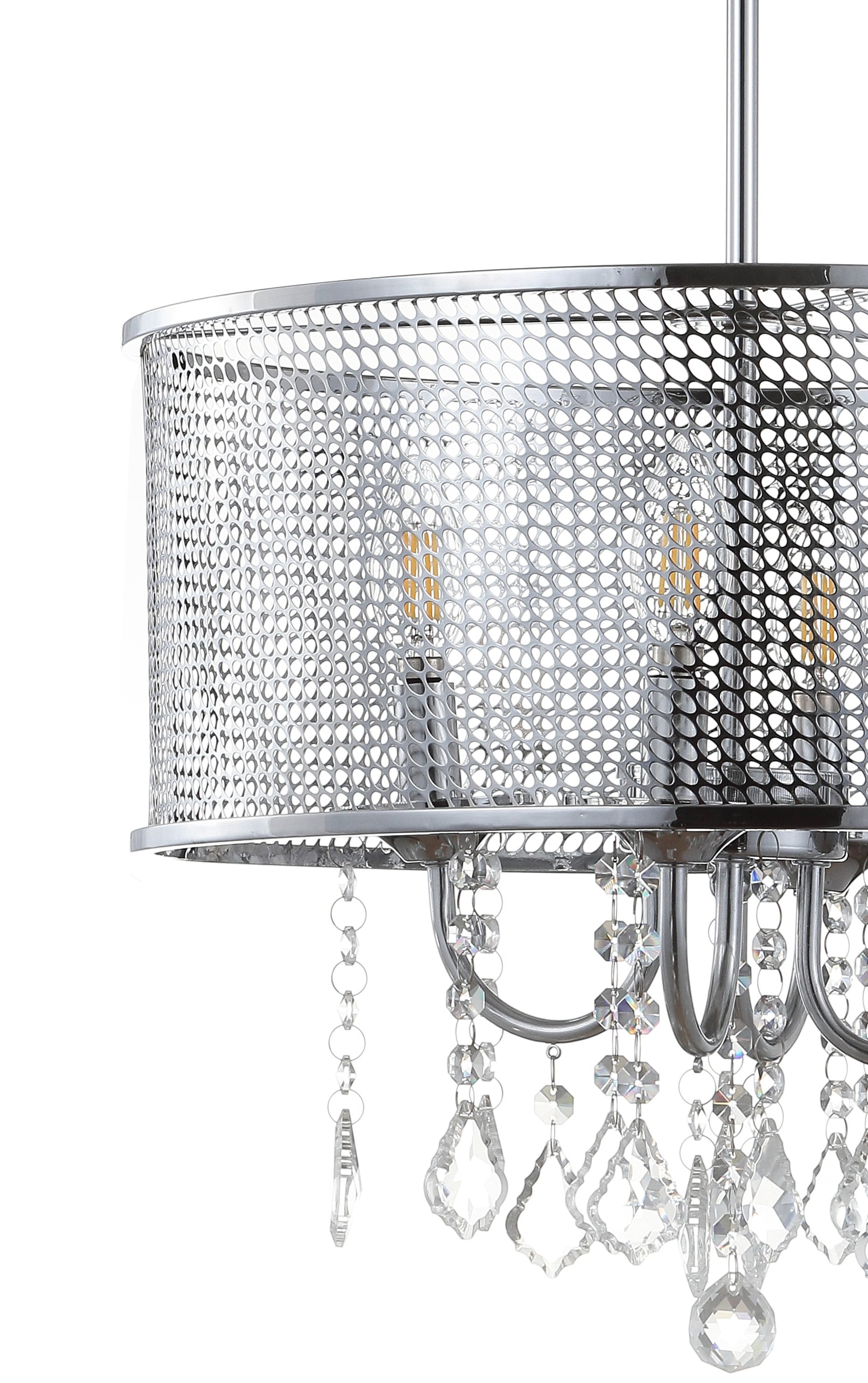 Avah 17" Chrome Polished Crystal LED Adjustable Chandelier