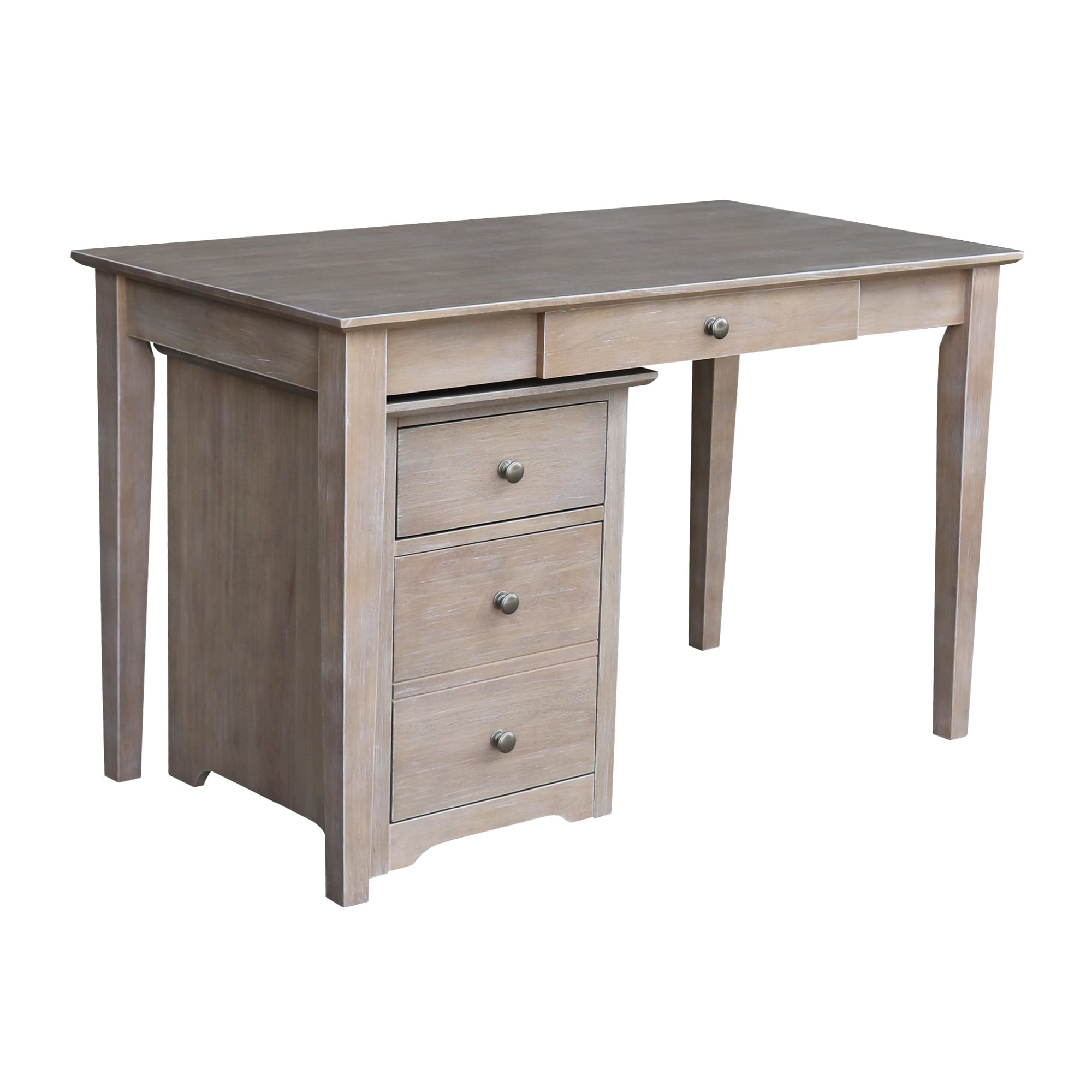 Larger Size And Chair Washed Gray Taupe International Concepts Desk With Drawer