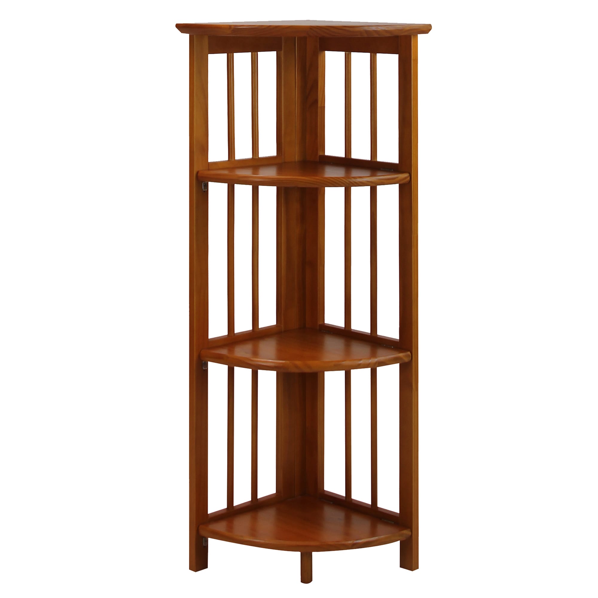 Casual Home 315-15 Soho Honey Oak Wood 3 -Shelf Corner Bookcase ( 12.5-Inches W x 38.75-Inches H x 12.5-Inches D ) Stained