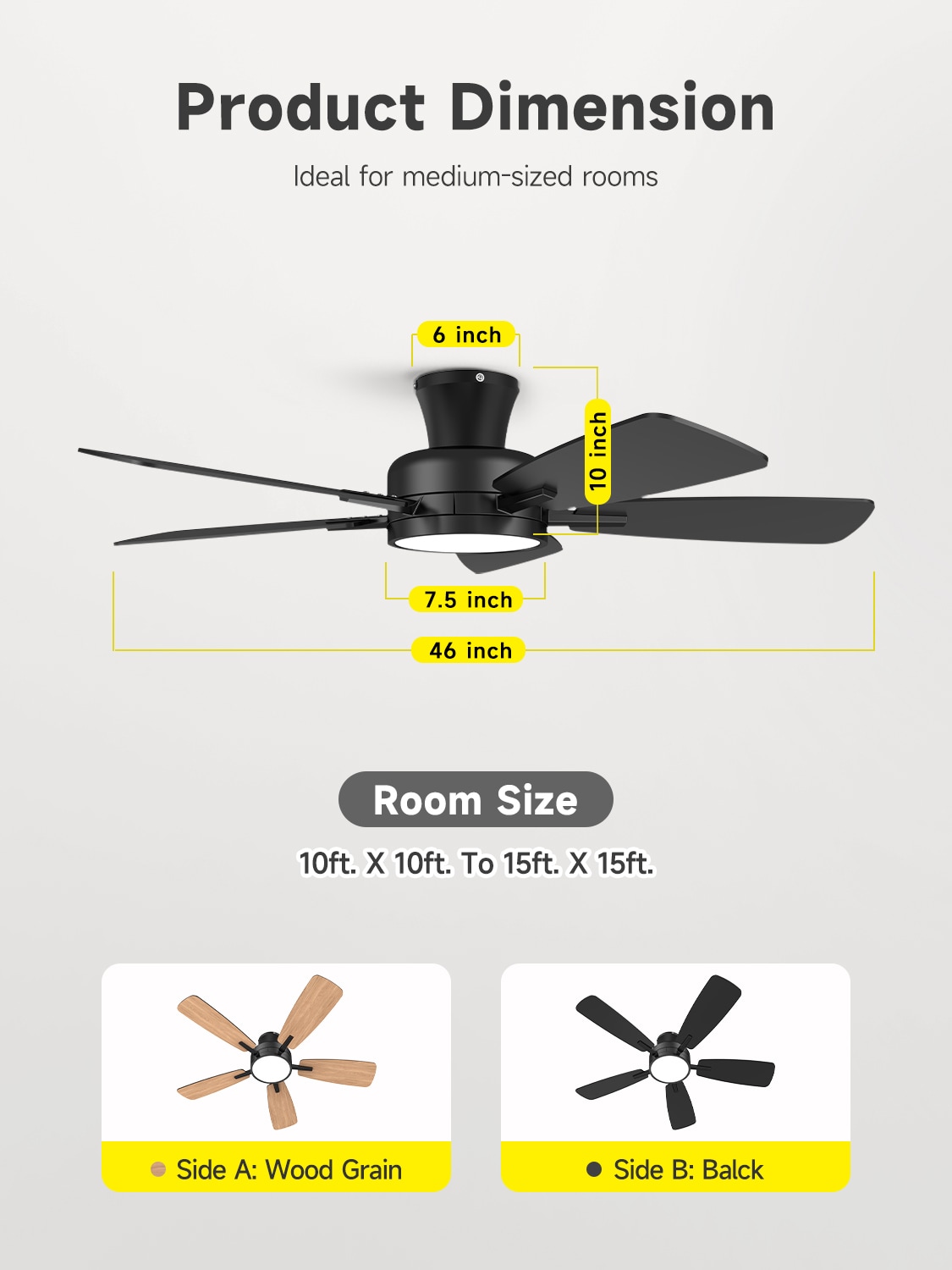 TALOYA TLY46-BK-5X-T5 Ceiling-Fans - View #6