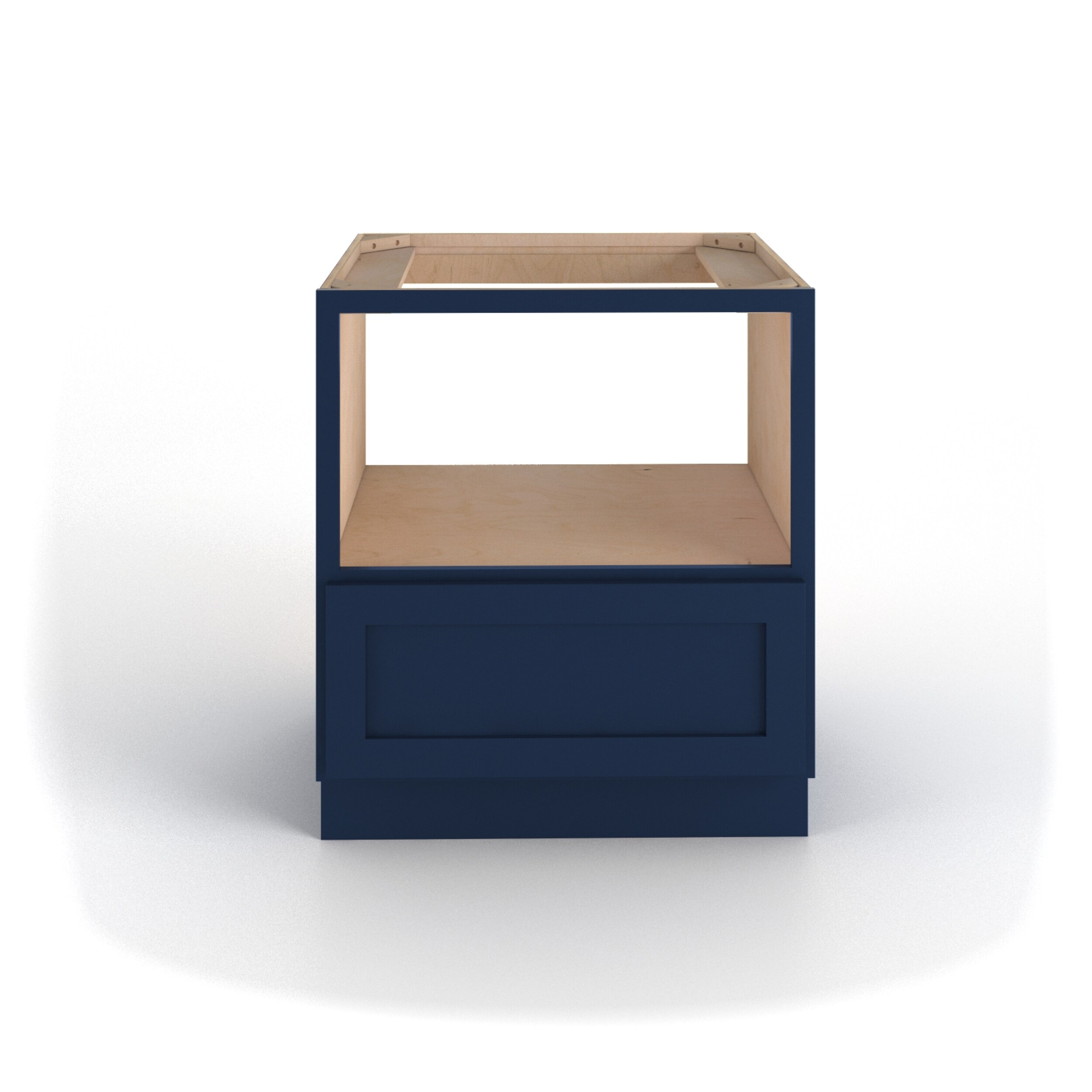 Valleywood Cabinetry 30-in W x 34.5-in H x 24-in D Marine Blue Birch 1-Drawer Microwave Base Ready To Assemble Plywood Cabinet (Flat Panel Style)